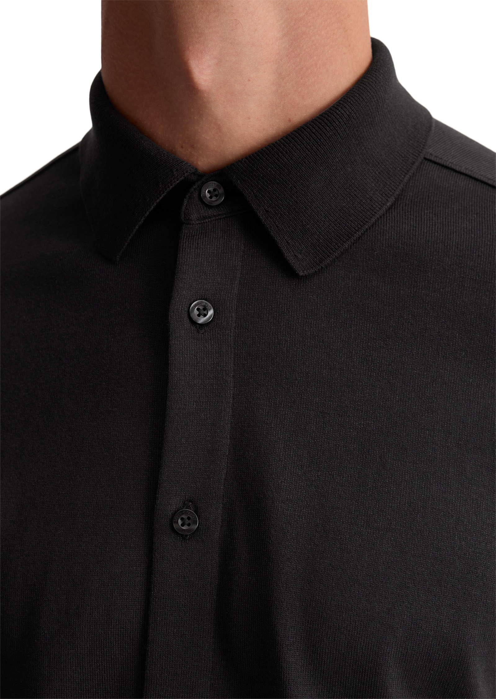 Marc O'Polo Langarm-Poloshirt »aus weichem Heavy Jersey«