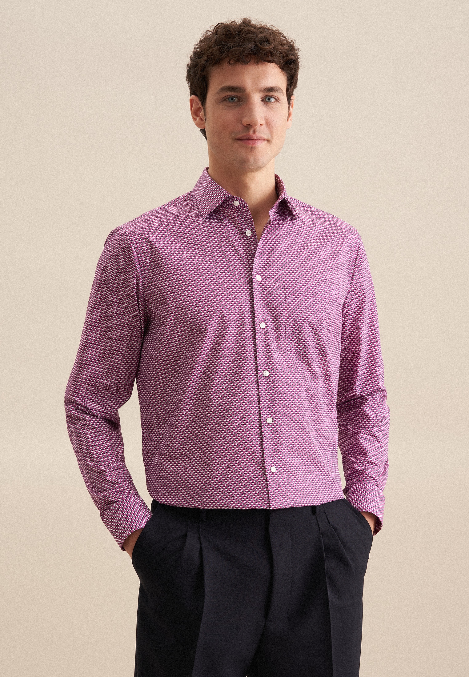 seidensticker Businesshemd "Regular" Regular 1/1 Kentkragen Druck günstig online kaufen