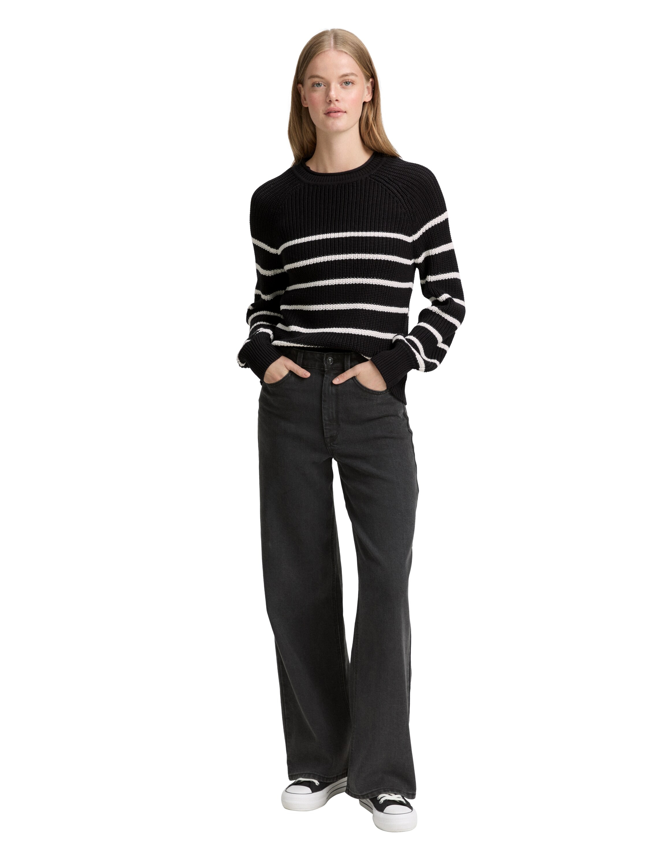 TOM TAILOR Denim Strickpullover, mit Strick-Struktur