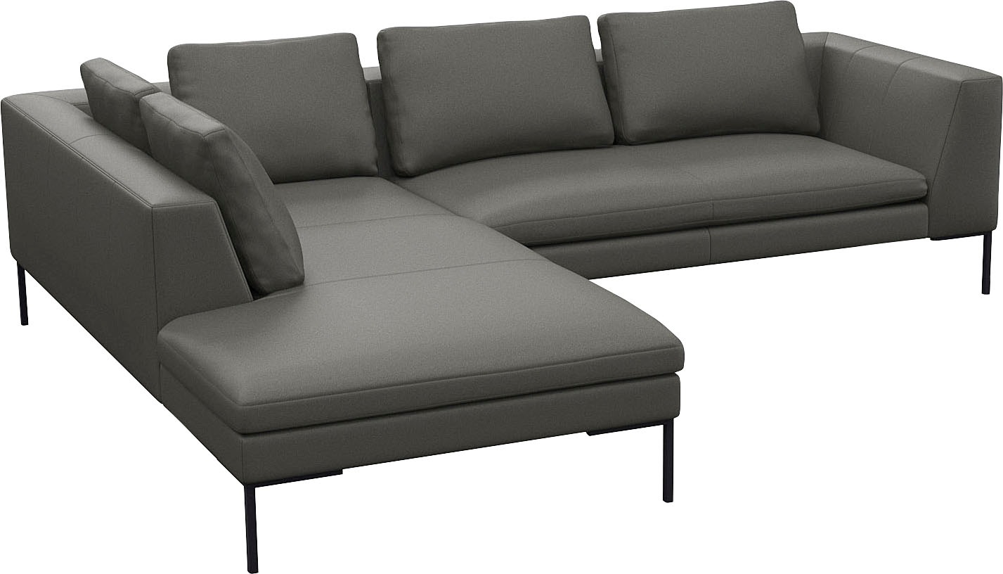 FLEXLUX Ecksofa »Loano, superbequemer Sitzkomfort durch Kaltschaum im Sitz«, modernes Sofa, frei im Raum stellbar, lose Kissen, L-Form