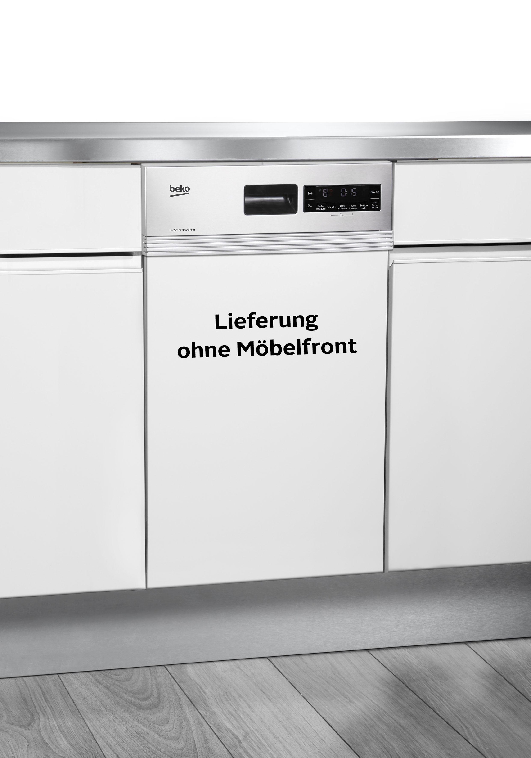 BEKO teilintegrierbarer Geschirrspüler "DSS28021X" 11 Maßgedecke Doppelt gut organisiert – inklusive Besteckschublade und Besteckkorb