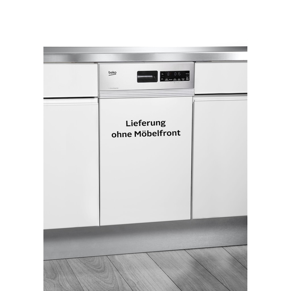 BEKO teilintegrierbarer Geschirrspüler »DSS28021X«, DSS28021X, 11 Maßgedecke