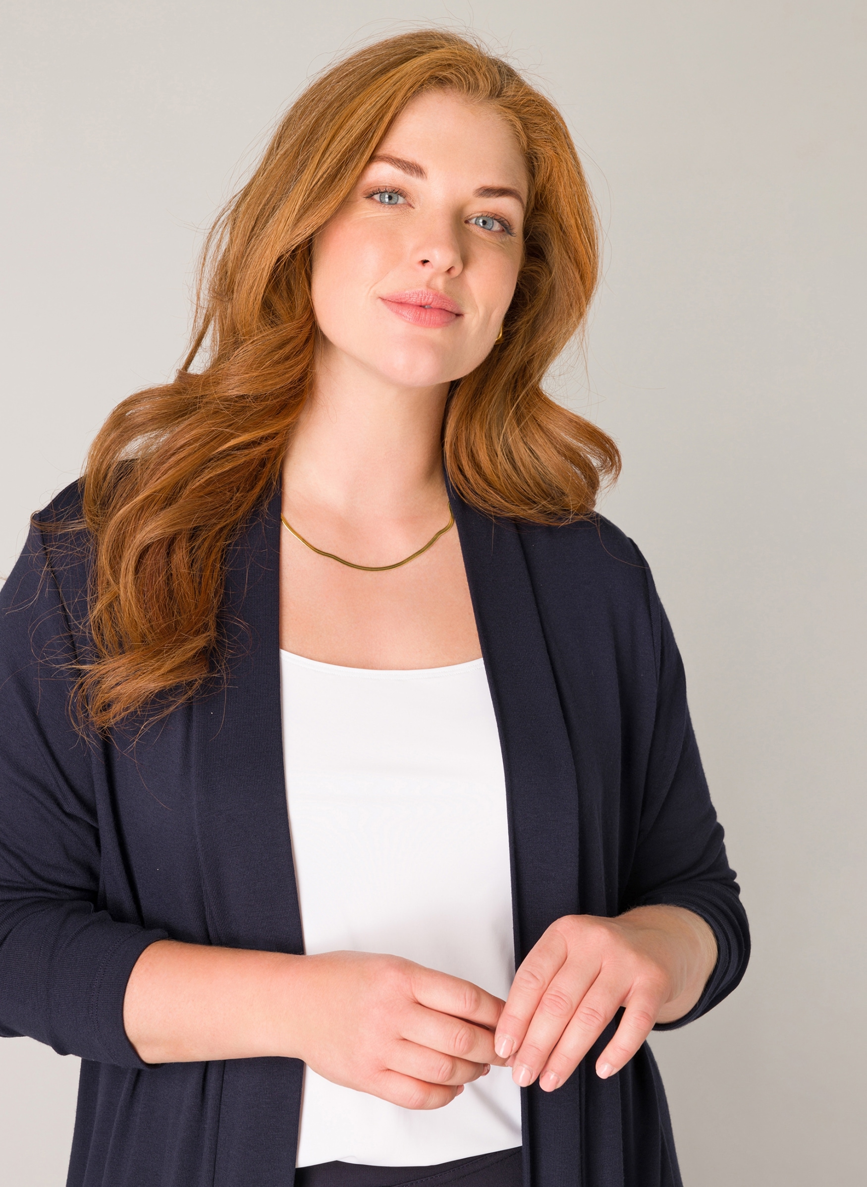 Base Level Curvy Longstrickjacke "Ayla Long" Große Größen