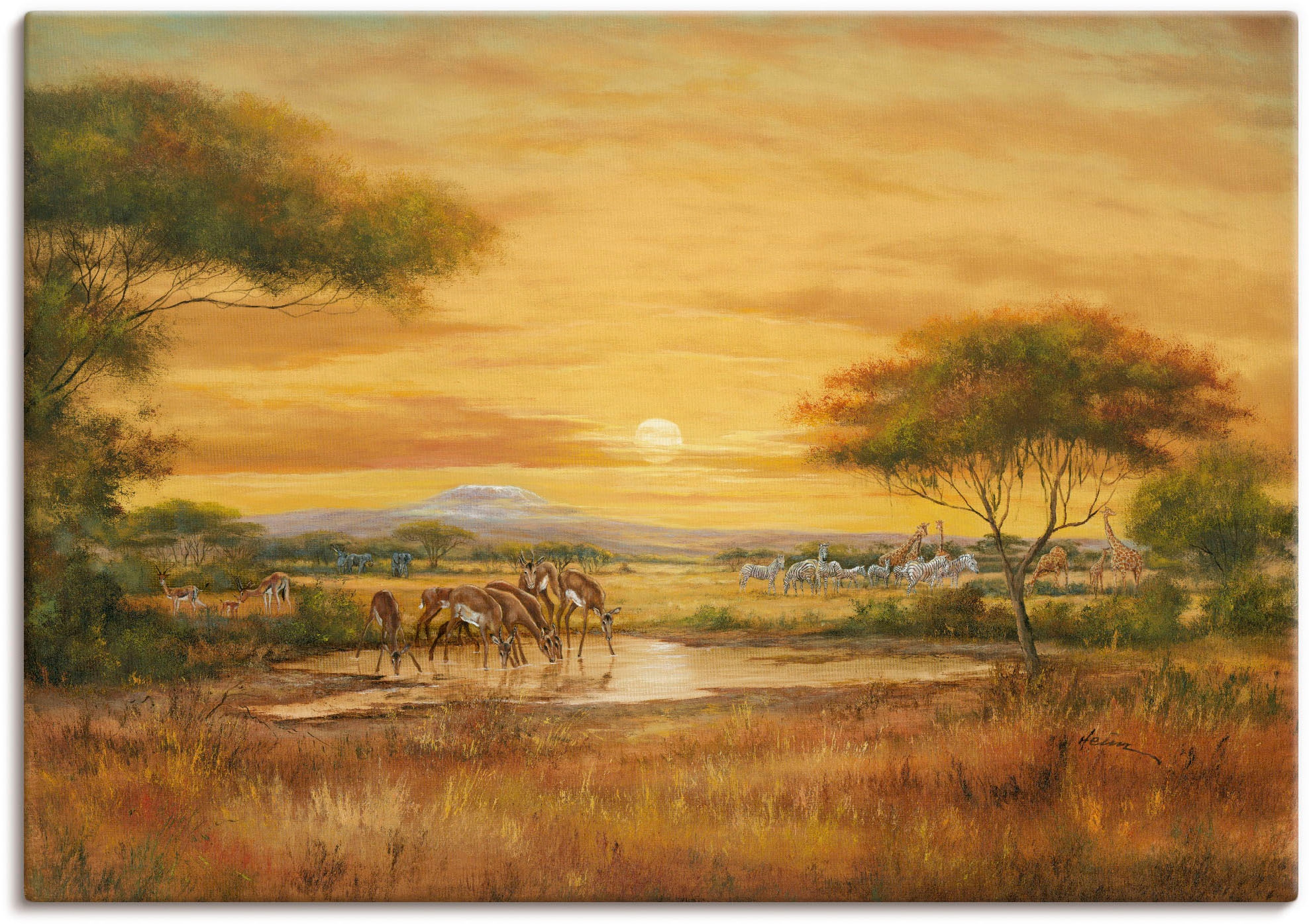 Artland 1100000002199 "Afrikanische Steppe" Wildtiere 1 Stk. tlg. als Leinwandbild, Poster in verschied. Größen