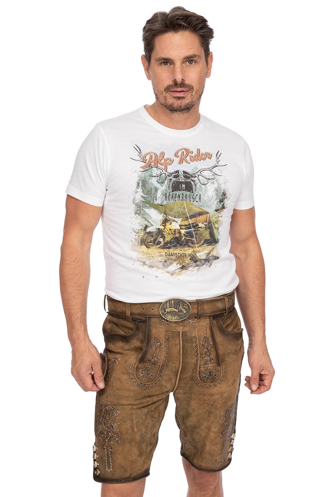 Gwandler Lederhose »Lederhose FLORIAN-gespeckt«