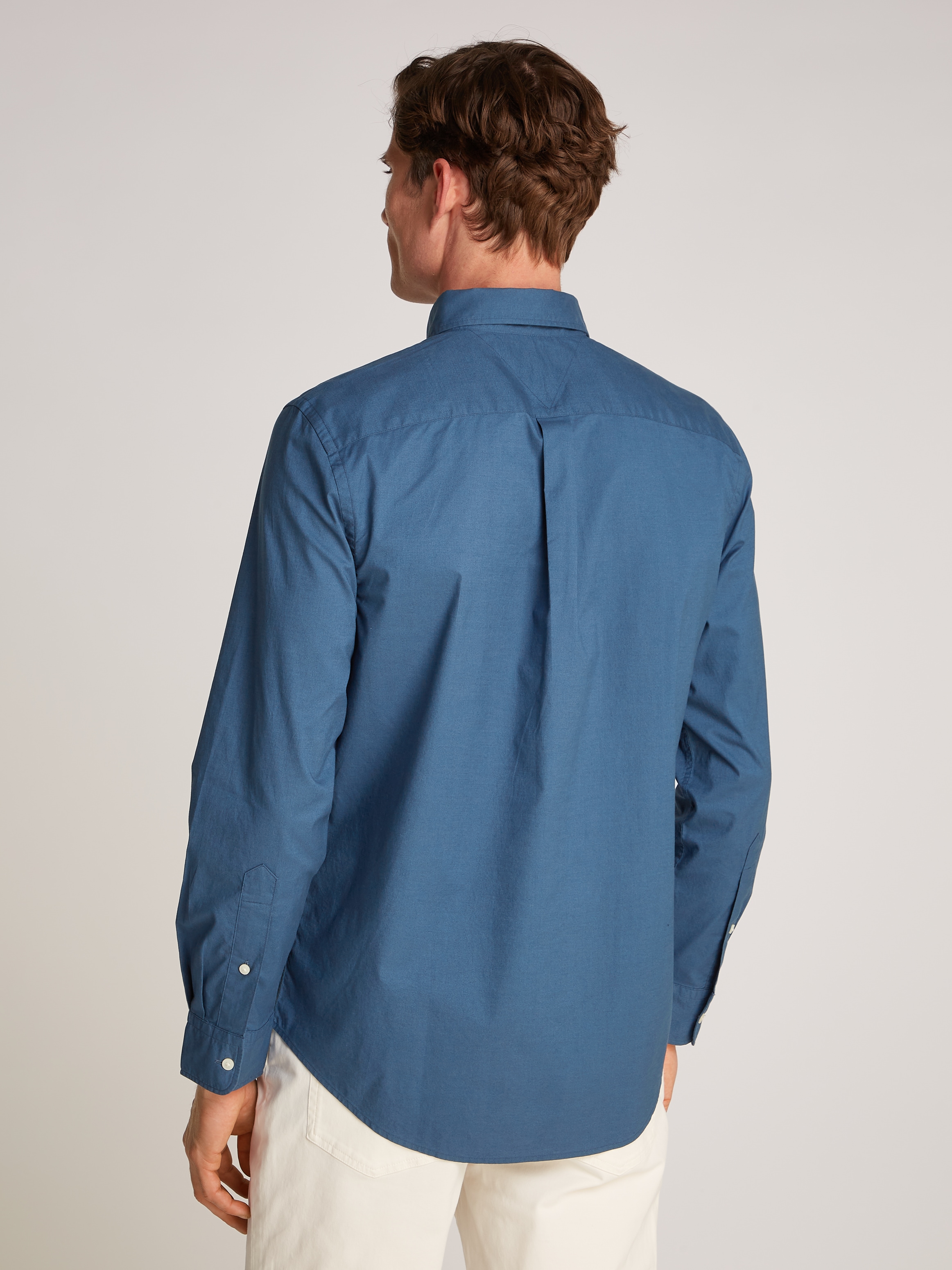 Tommy Hilfiger Businesshemd »FLEX POPLIN SOLID RF SHIRT 1«, mit Logostickerei