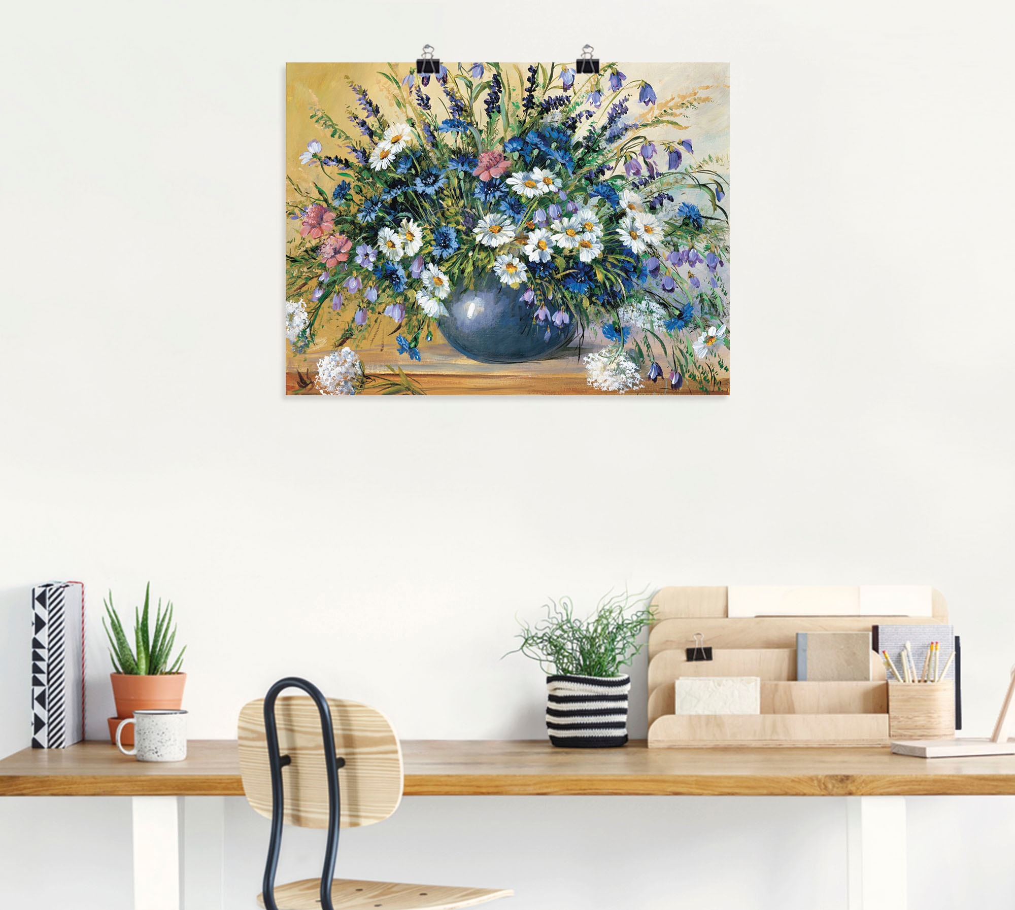 Artland Wandbild "Vase mit Kornblumen", Blumen, (1 St.), als Leinwandbild, günstig online kaufen