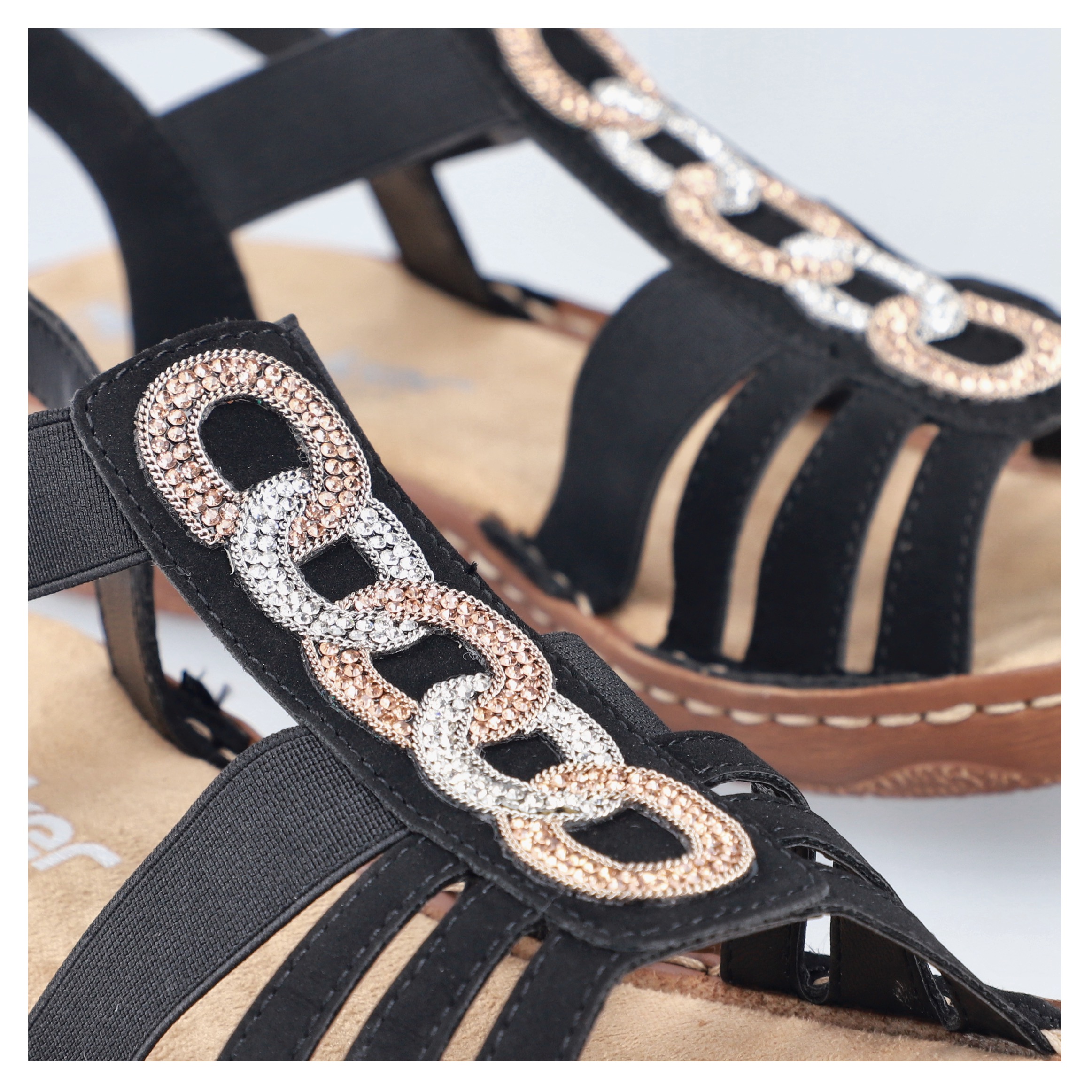 Thumbnail - Rieker Sandale, Riemchensandale, Sommerschuh, Urlaubschuh mit seitlichen Gummizügen