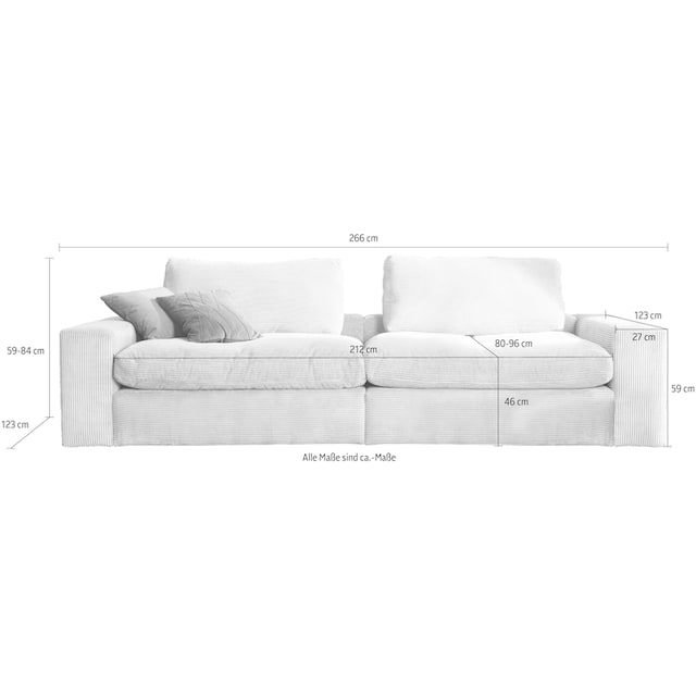 alina Big-Sofa »Sandy«, in Cord, mit losen Sitz und Rückenkissen | BAUR