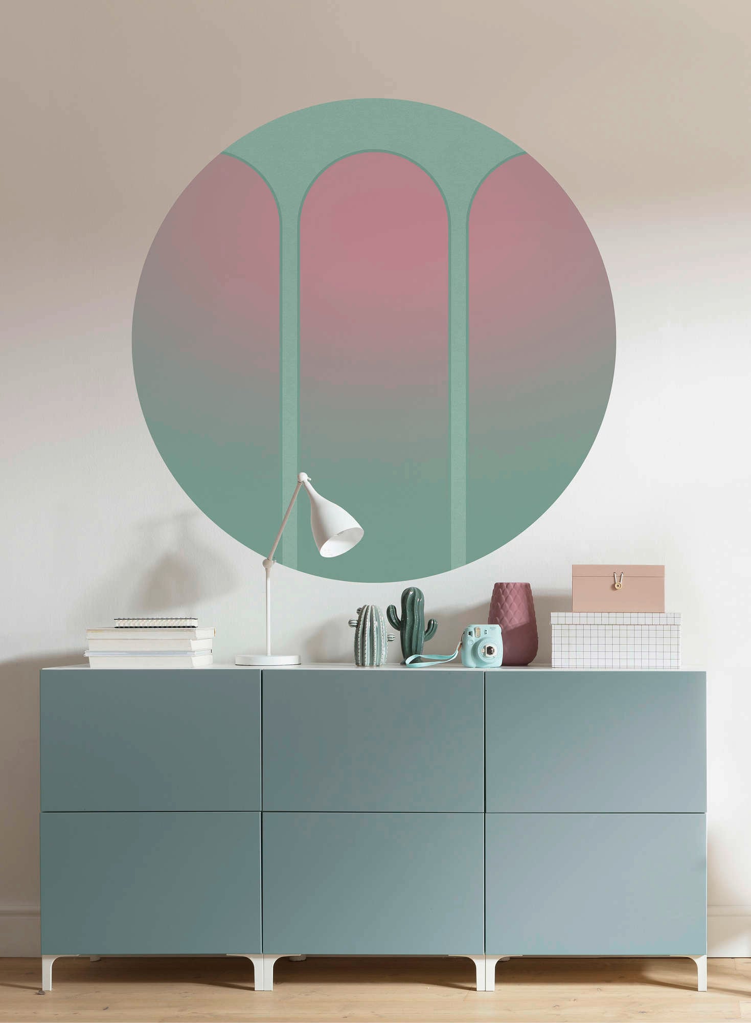 Komar Vliestapete »Vlies selbstklebend - Three Doors - Größe 125 x 125 cm« bedruckt glatt Wohnzimmer, Schlafzimmer