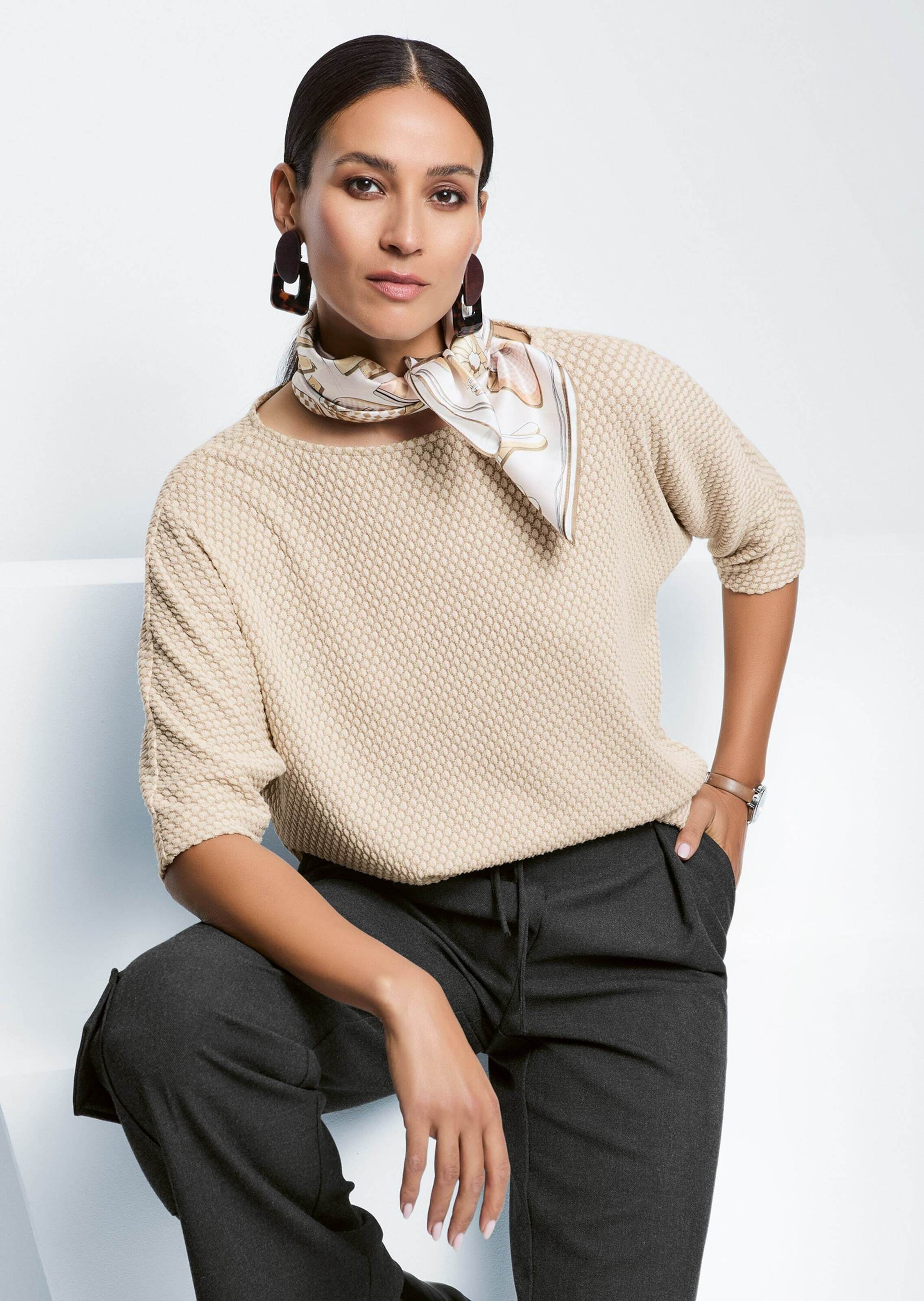 MADELEINE 3/4-Arm-Shirt »Shirt Sweatshirt mit Fledermaus-Ärmeln«