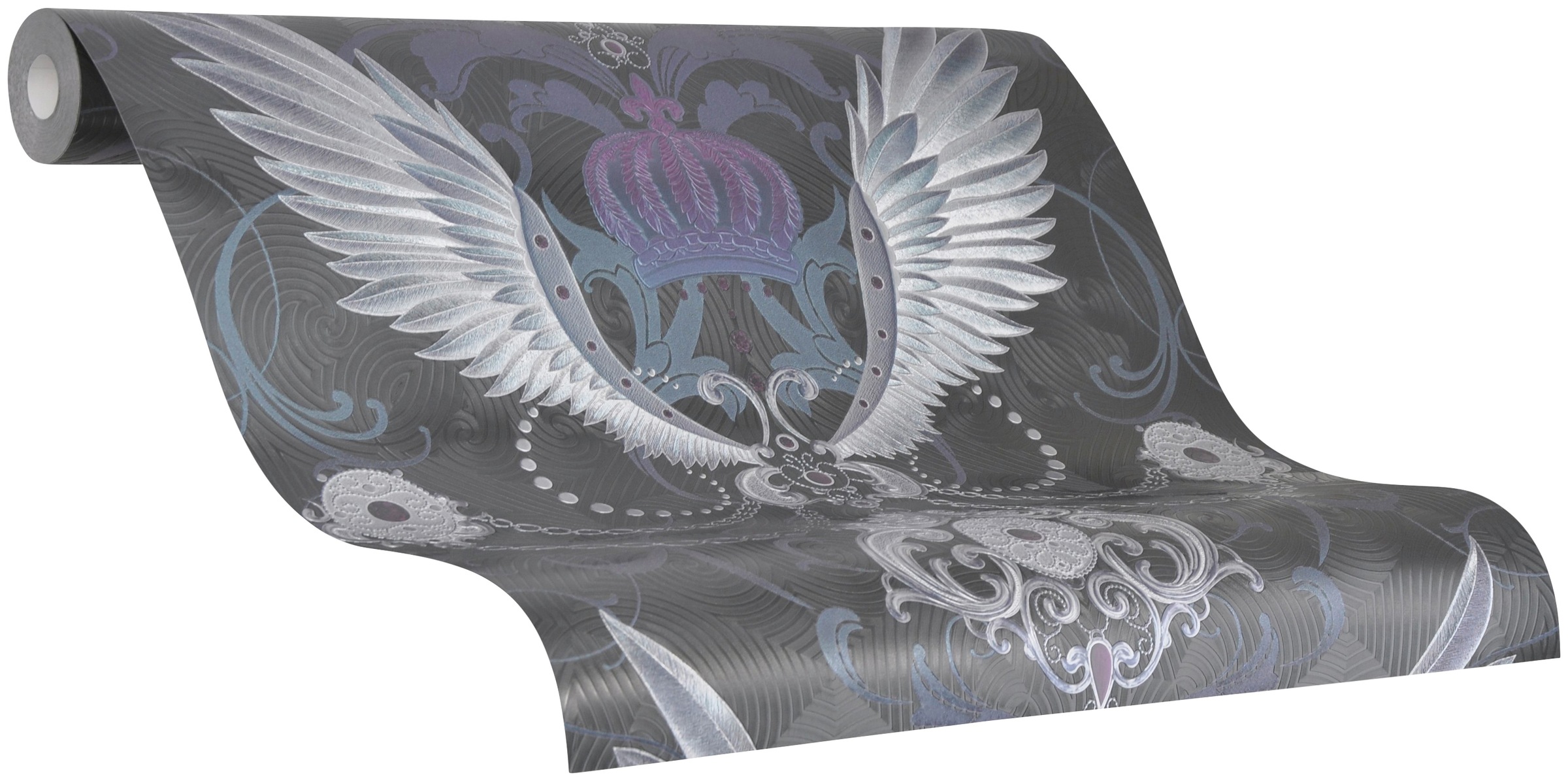 GLÖÖCKLER Vliestapete, B/L: 0,7m x 10,05m, Rollen: 1, silber, Wohnzimmer, Tapeten, moderne Tapete für Wohnzimmer Schlafzimmer Küche