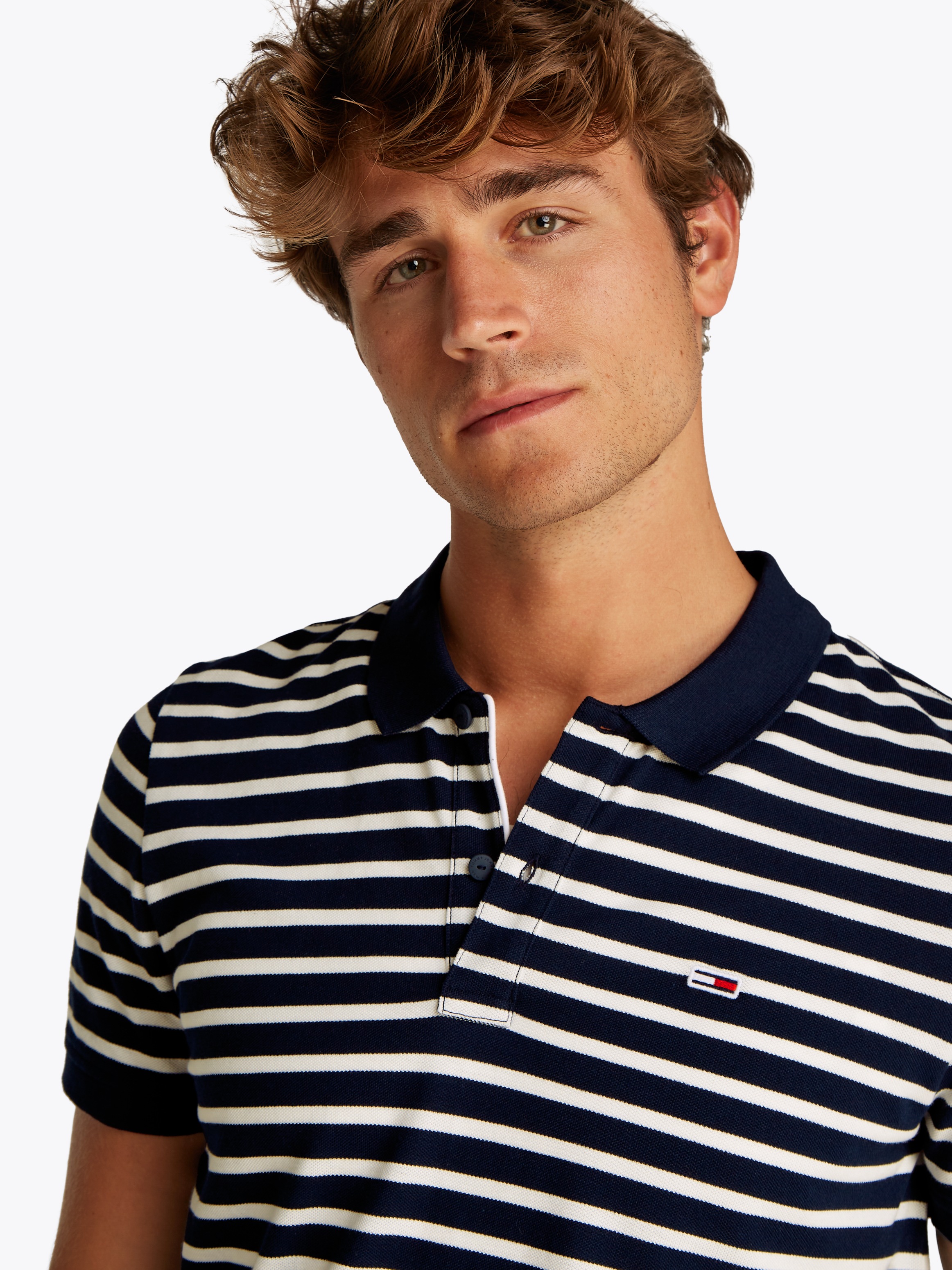 Tommy Jeans Poloshirt "TJM SLIM PLACKET POLO EXT", modisch geringelt günstig online kaufen