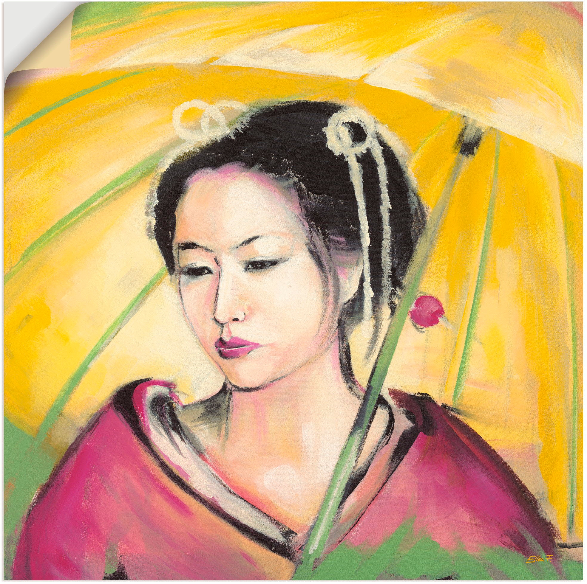 Artland Wandbild "Geisha", Frau, (1 St.), als Leinwandbild, Wandaufkleber i günstig online kaufen