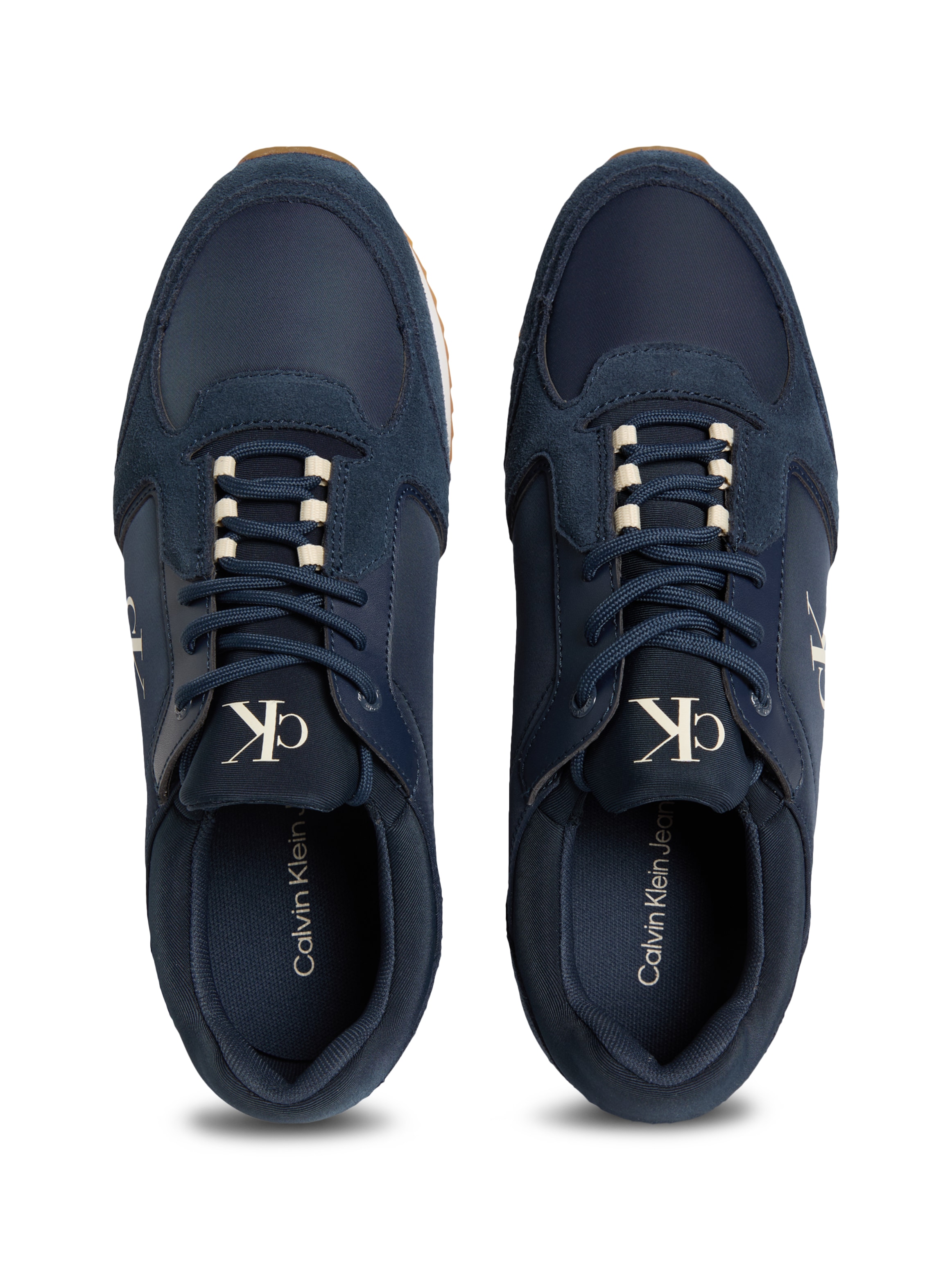 Calvin Klein Jeans Slip-On Sneaker »RETRO RUNNER SOCK LACE UP NY-SU«, Halbschuh, Freizeitsneaker mit CK-Logo und aufgesetzter Schnürung