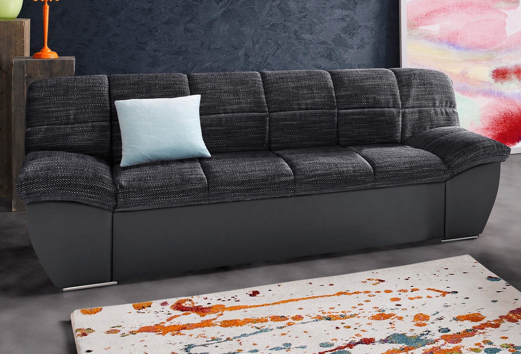 DOMO collection "SPLASH Breite 211 cm, moderne Sitz- und Rückensteppung, komfortabel" flache Armlehnen zum Entspannen