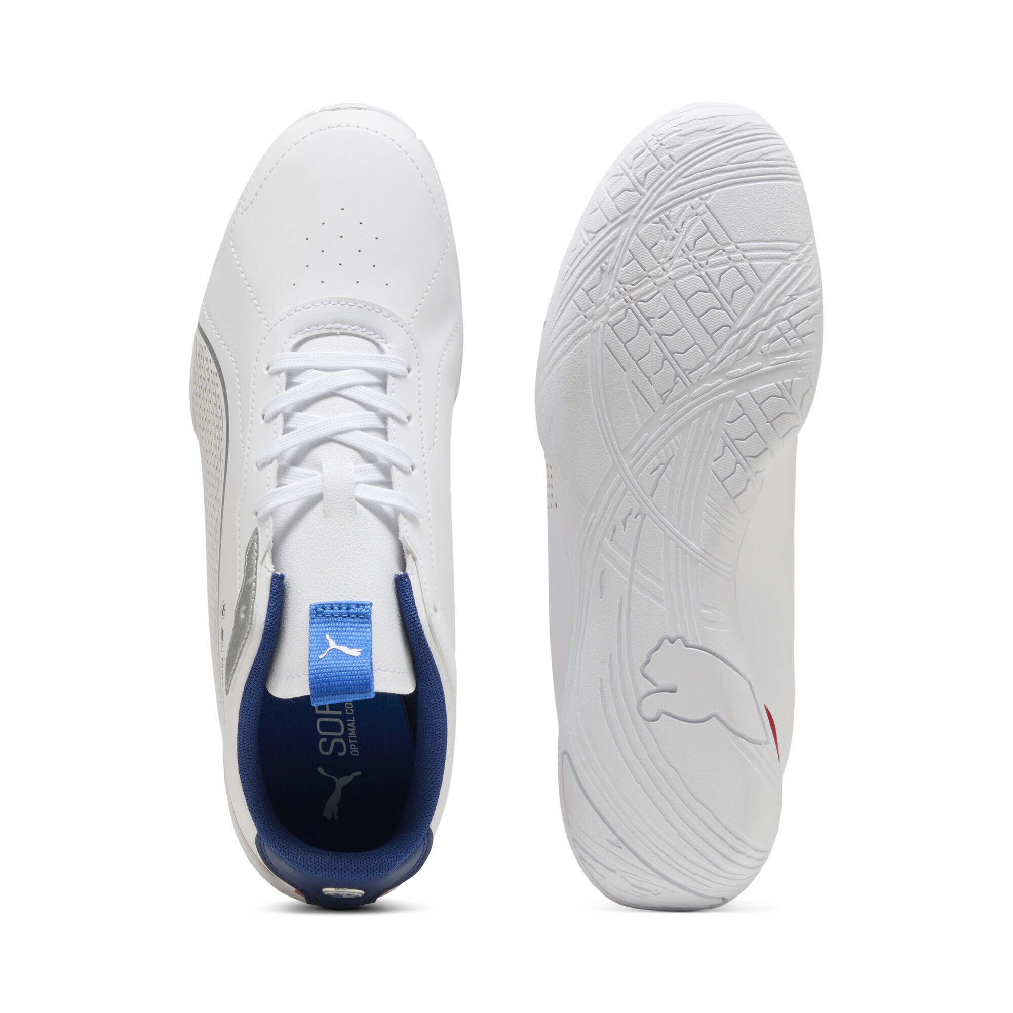 Sneaker PUMA "BMW M Motorsport Neo Cat 3.0 Sneakers Erwachsene", Damen, Gr. 40, weiß silber metallic, Obermaterial: Synthetik, Textil; Futter: Textil; Innensohle: Textil; Laufsohle: Gummi, Schuhe Sneaker 3