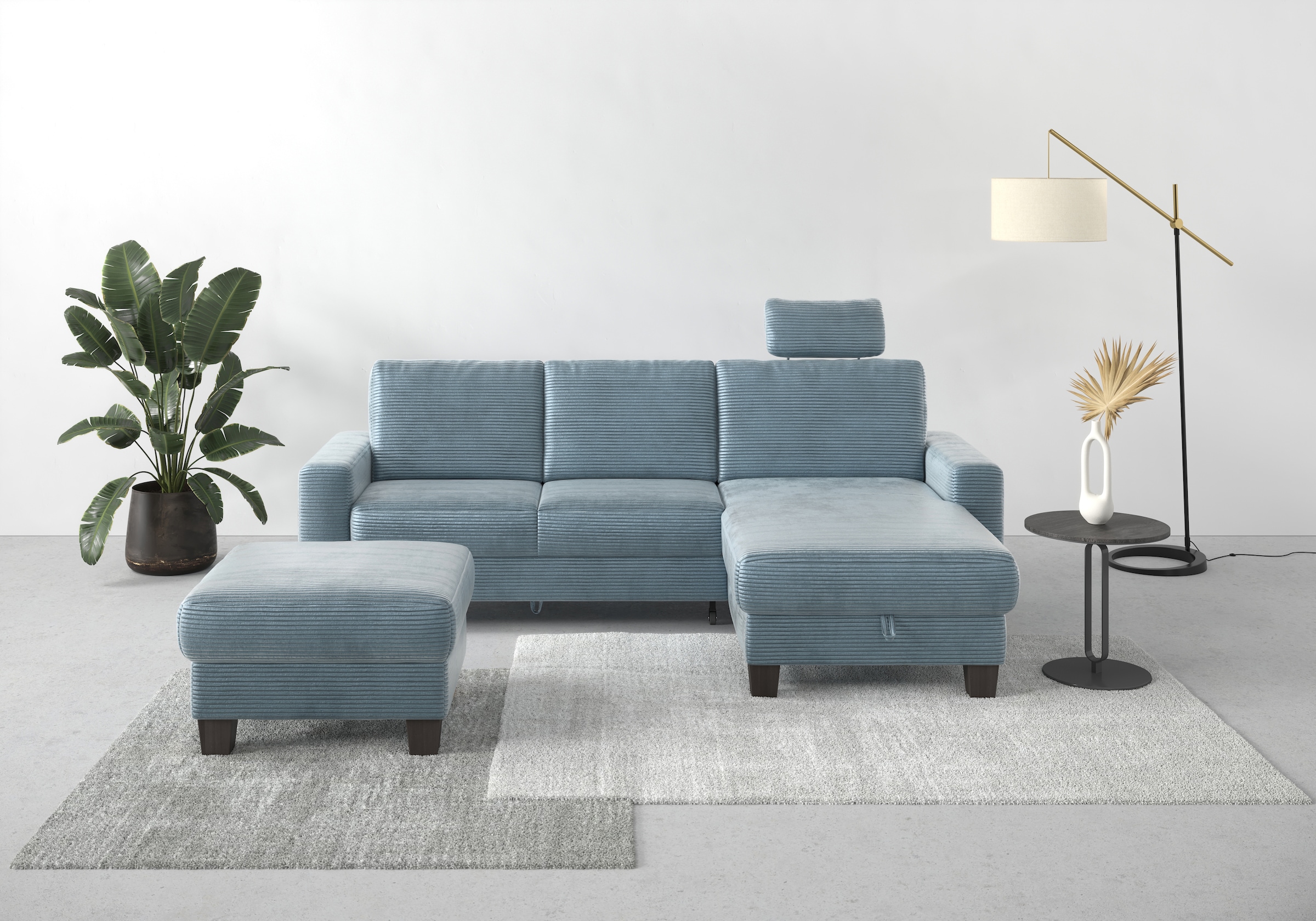 Home affaire Ecksofa "Summer L-Form", mit Recamiere, mit oder ohne Bettfunk günstig online kaufen