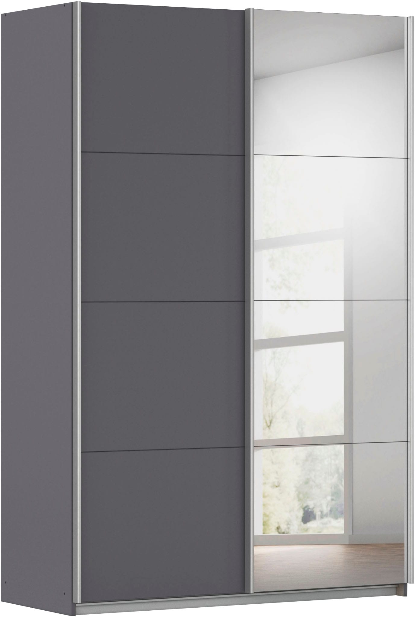 Schwebetürenschrank RAUCH, B:136cm H:210cm T:62cmgraumetallic, Holzwerkstoff, Schränke, "Kleiderschrank Schrank Garderobe Schlafzimmerschrank