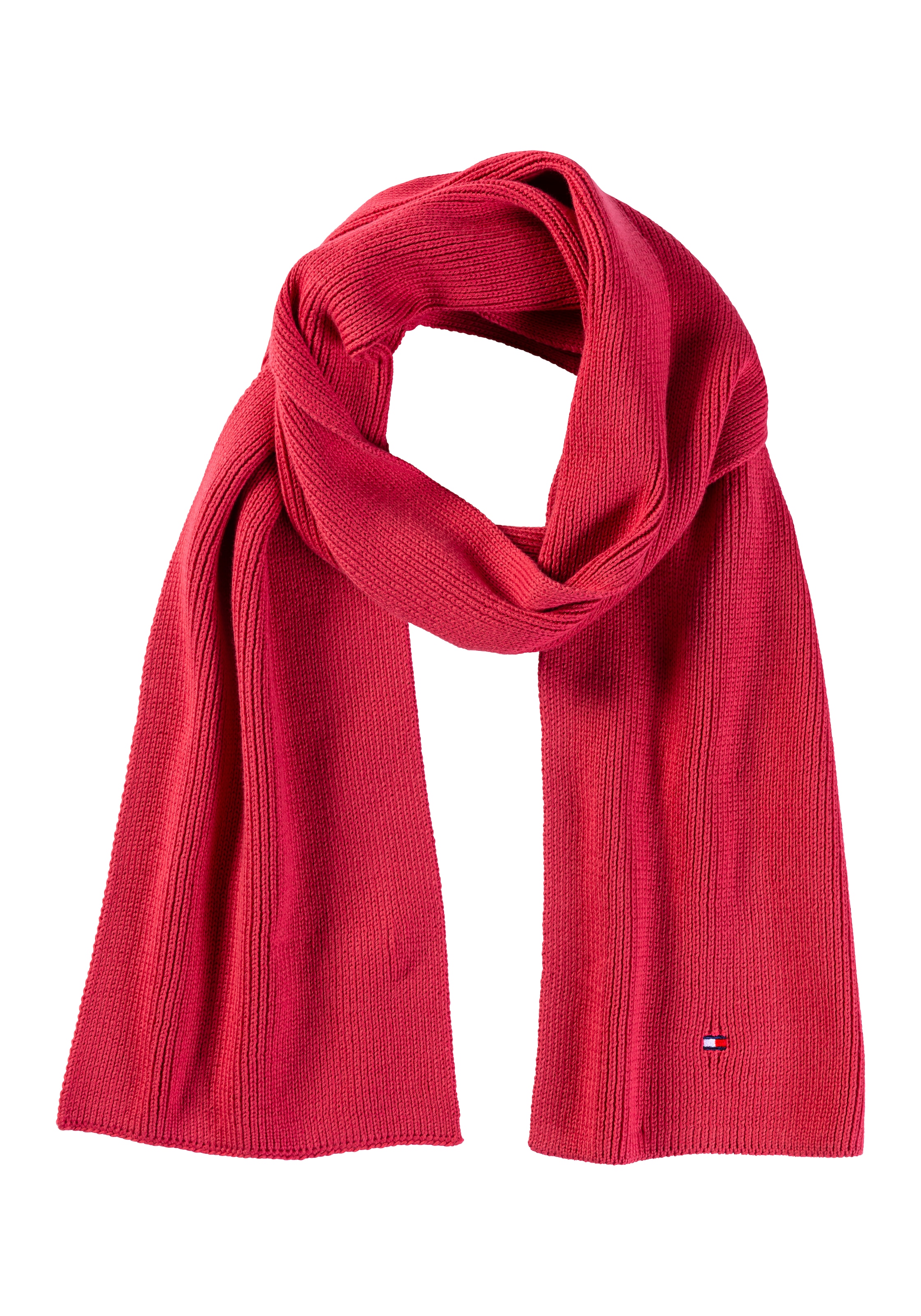 Tommy Hilfiger Strickschal »SMALL FLAG SCARF«, mit Logostickerei