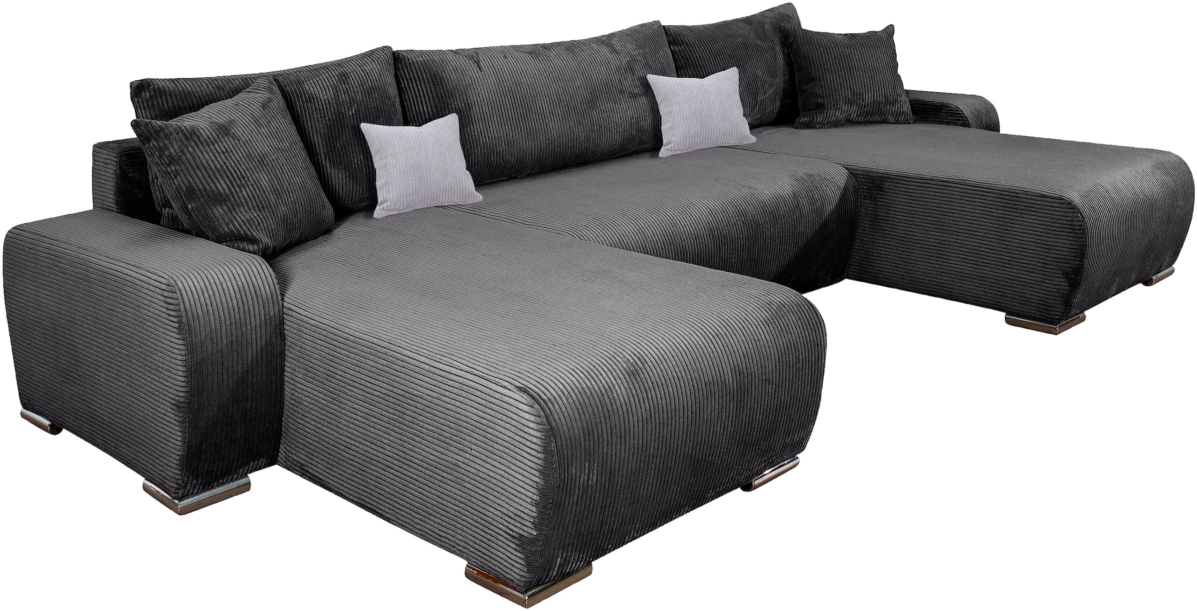 COLLECTION AB Wohnlandschaft »Paola U-Form«, mit Schlaffunktion, Stauraum, Zierkissen und Bonnellfederkern, Cord