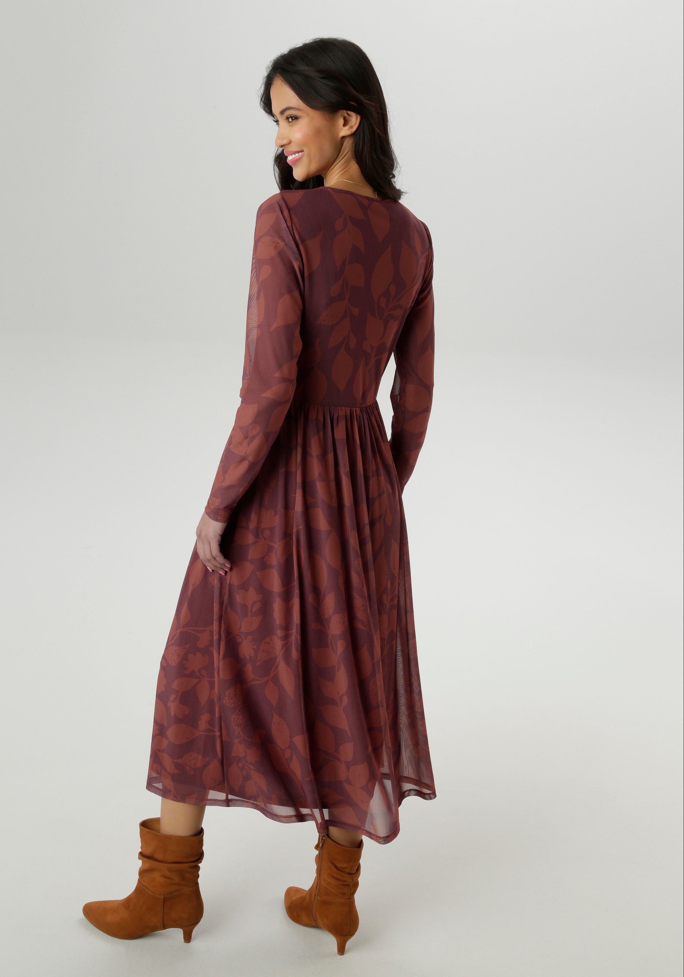 Thumbnail - Aniston SELECTED Midikleid mit floraler, fantasievoller Blättermuster