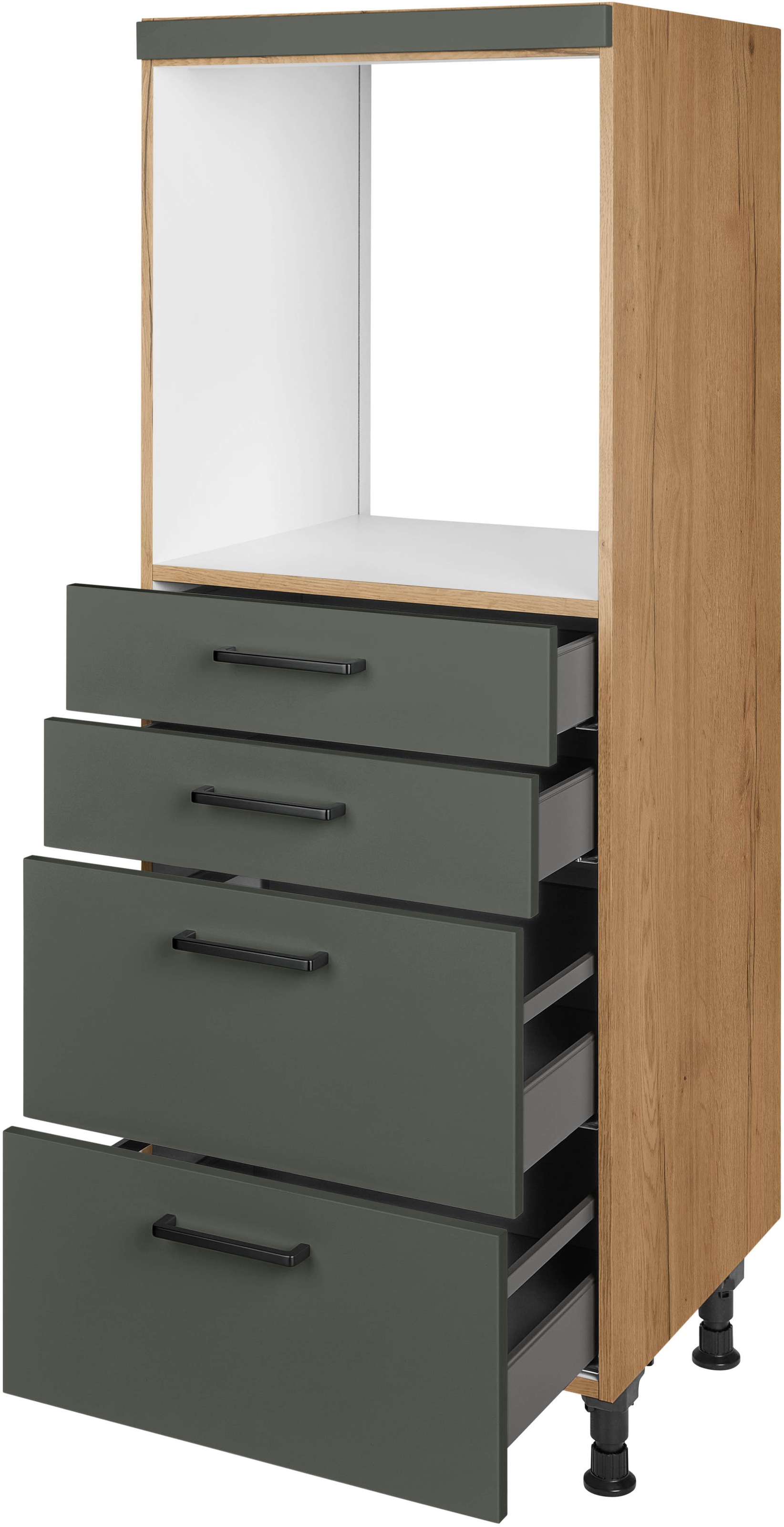 nobilia® Herdumbauschrank »"Easytouch", mit Schubkästen und Auszügen,« vormontiert, Breite/Höhe: 60/167,8 cm