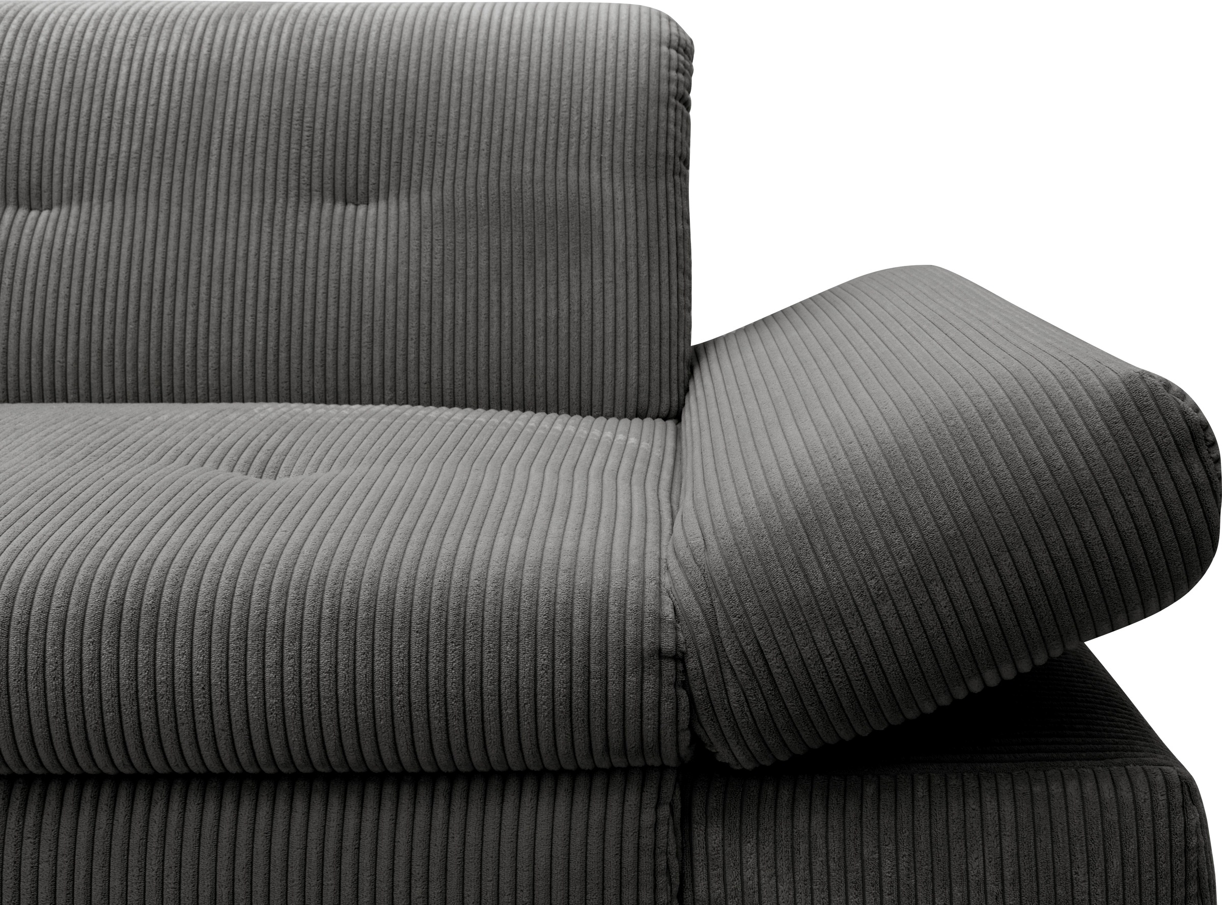 DOMO collection Ecksofa »Moric, L-Form, XXL-Sofa - Breite 300cm«, wahlweise mit Bettfunktion und Armteilverstellung, Cord