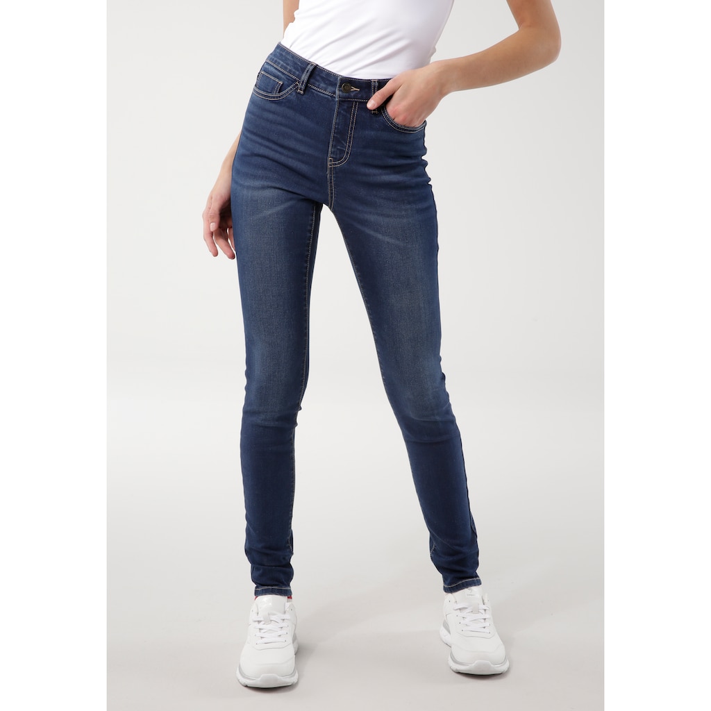 KangaROOS 5-Pocket-Jeans »SUPER SKINNY HIGH RISE«, mit used-Effekt