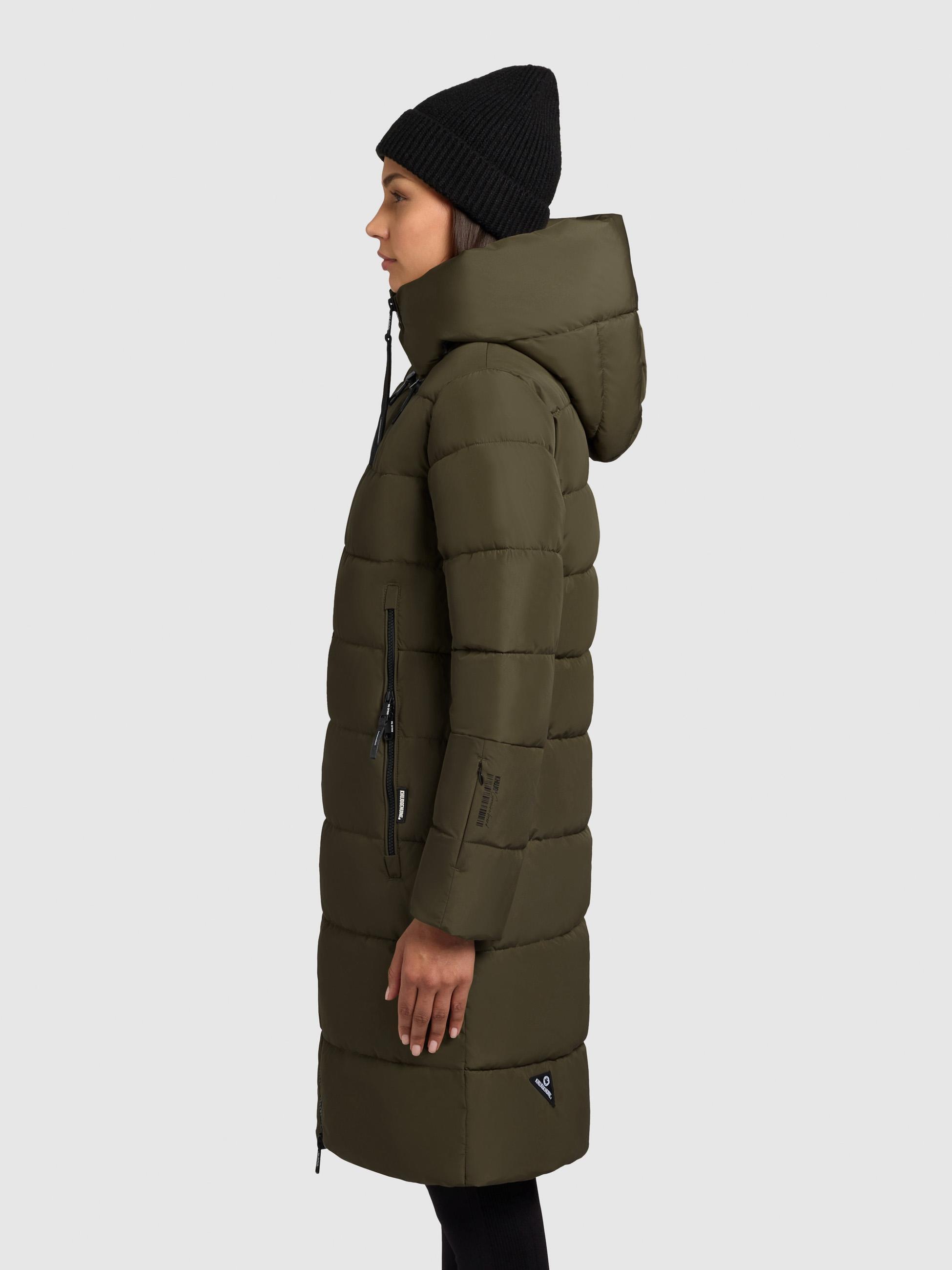 khujo Steppmantel »Jilias5-YM«, warmer Damen Wintermantel mit Kapuze und großen Taschen