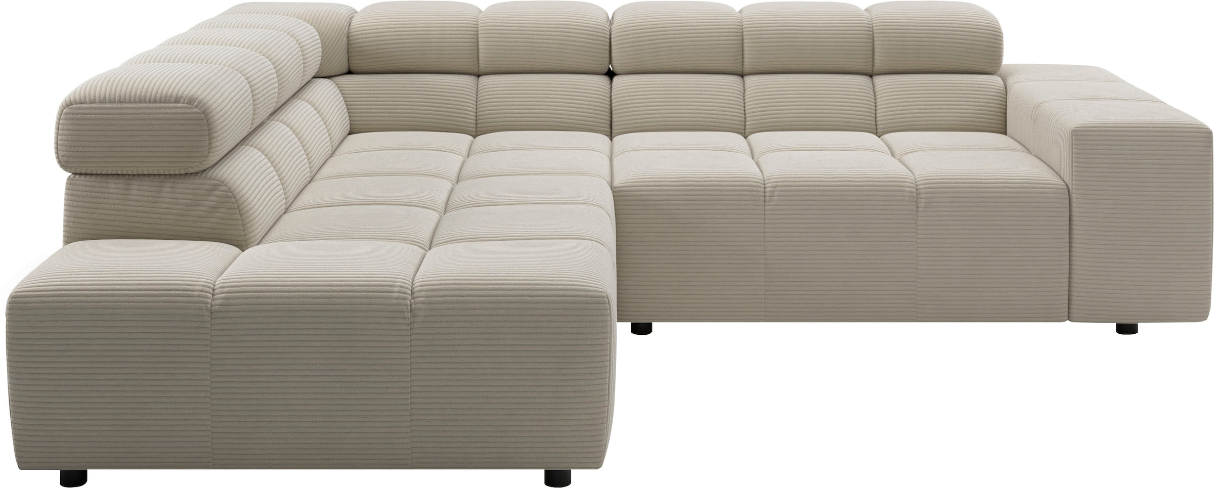 Home affaire Ecksofa "Ancona, Ecksofa, incl. Kopfteilverstellung, Breite 249 cm, L-Form" wahlweise elektrische Sitztiefenverstellung