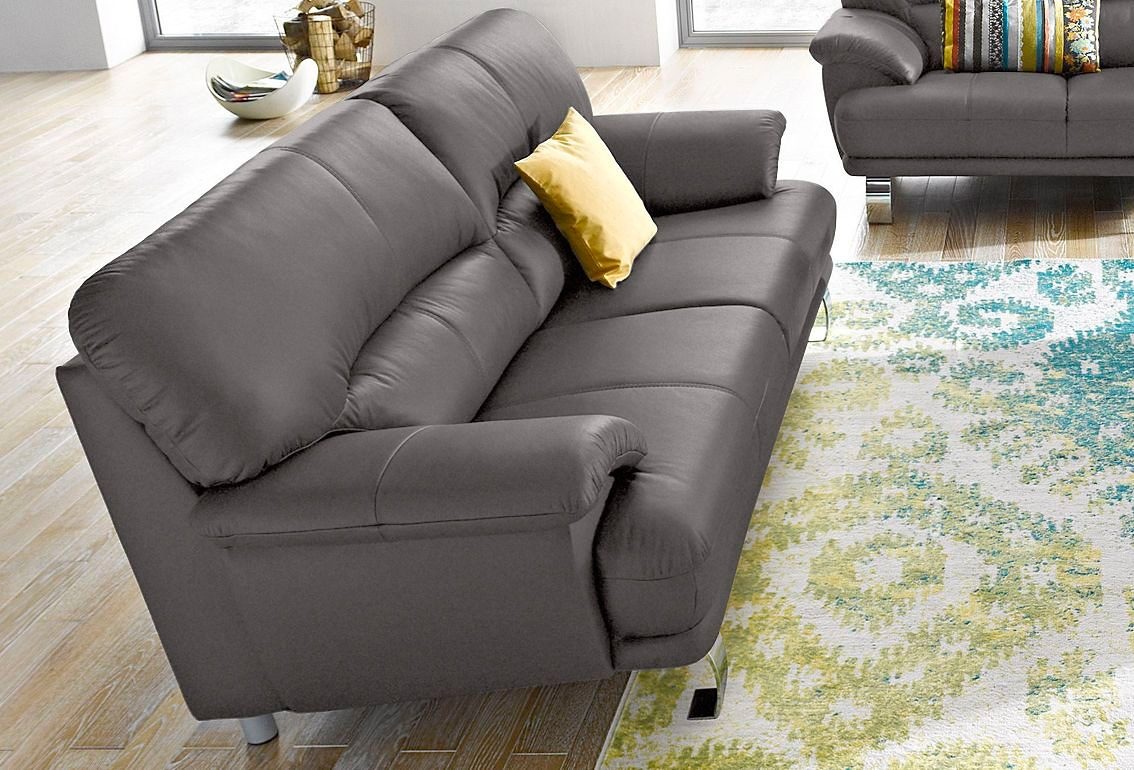 TRENDMANUFAKTUR 3-Sitzer »Cecilia, in italienischem Design, bequem« mit Chromfüßen