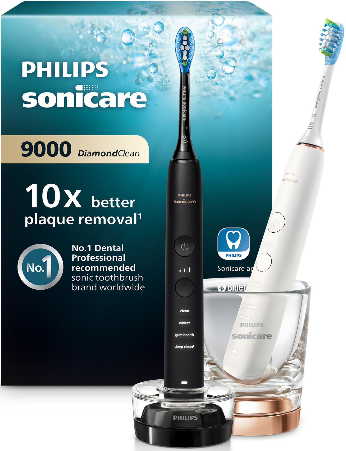Elektrische Zahnbürste "DiamondClean 9000 HX9914", rosa, PHILIPS SONICARE, Kunststoff, B:17,4cm H:25,2cm T:11,1cm, Elektrozahnbürsten, DiamondClean