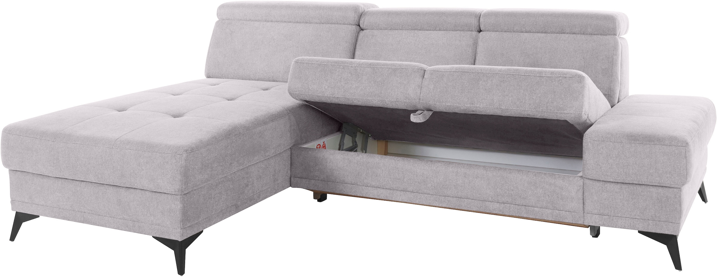 INOSIGN Ecksofa »Cardiz L-Form«, inkl.Kopfteilverstellung und Federkern wahlweise mit Bettfunktion