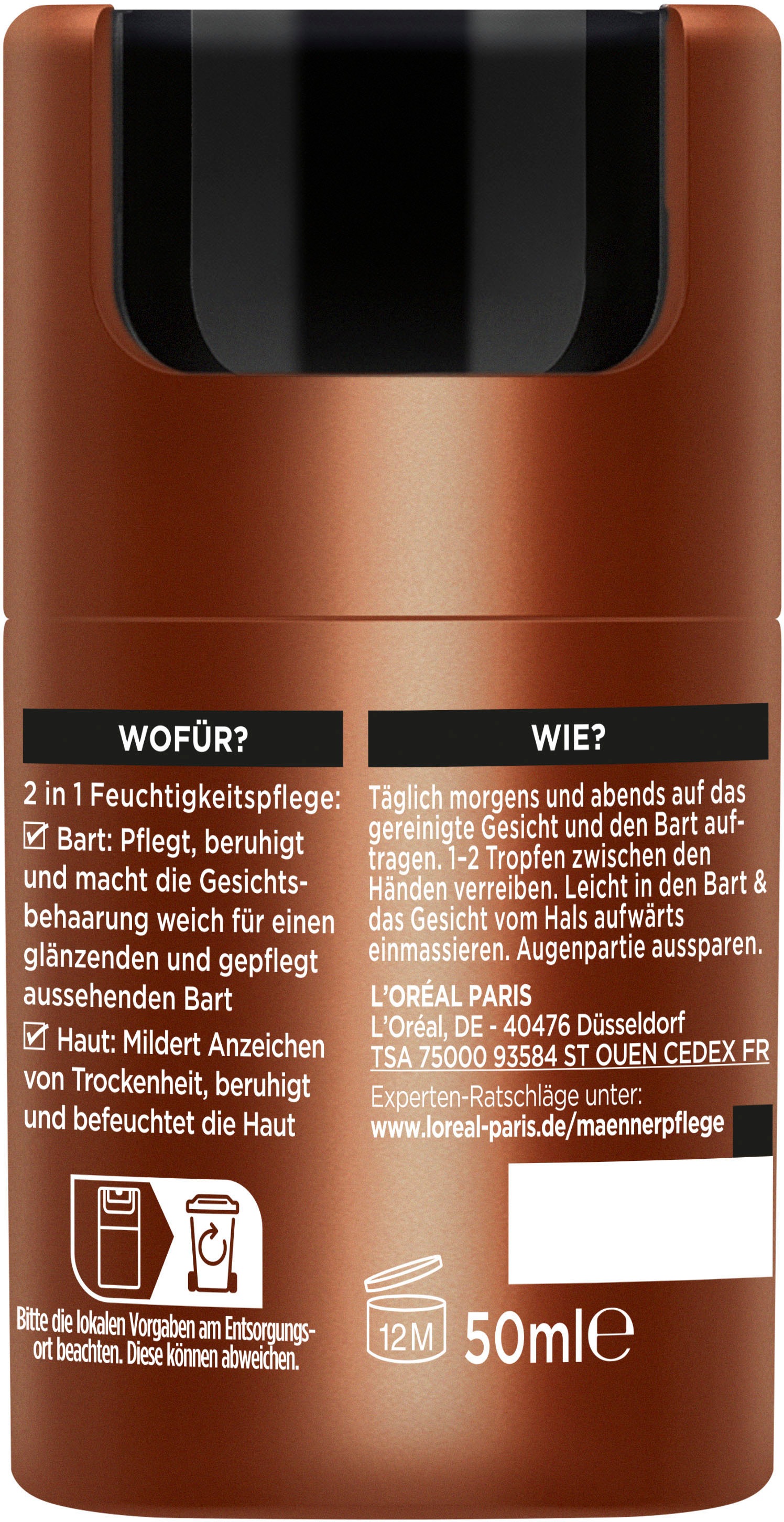 L'ORÉAL PARIS MEN EXPERT Feuchtigkeitscreme »L'Oréal Men Expert Bart & Haut Feuchtigkeitspflege«, mit Zedernholzöl