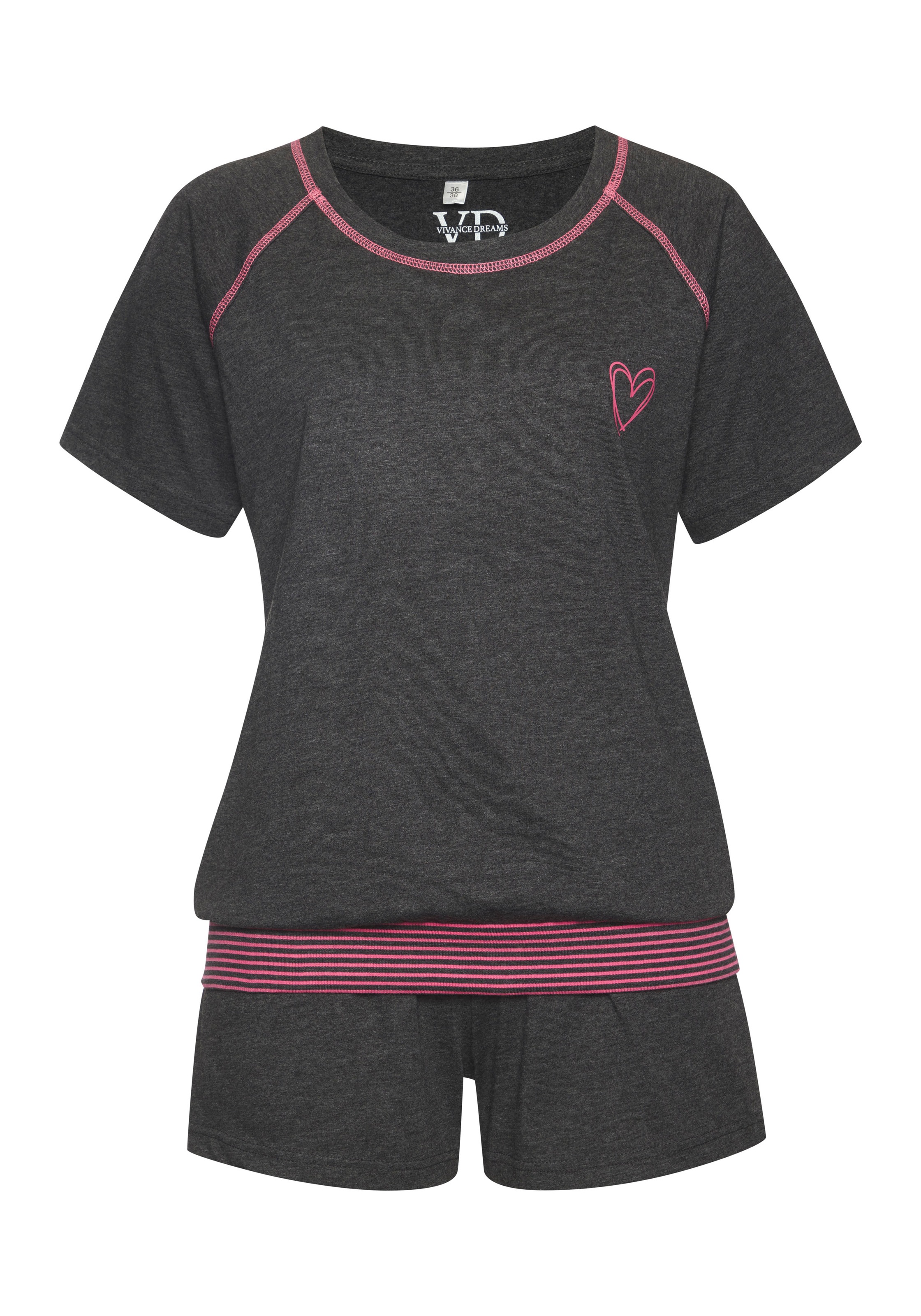 Vivance Dreams Shorty 2-teilig, 2 tlg. mit dekorativen Flatlock-Nähten in N günstig online kaufen