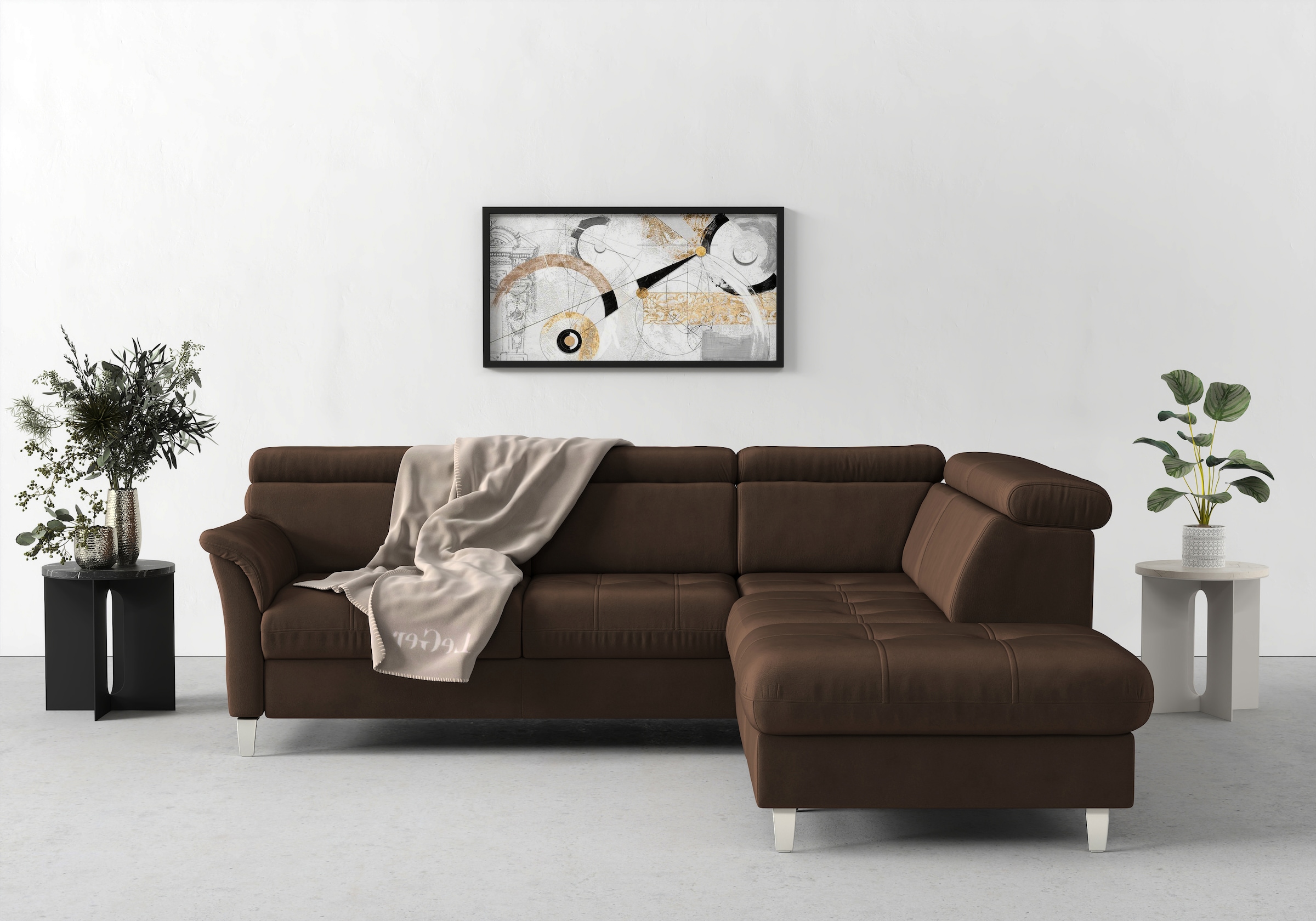 sit&more Ecksofa "Marano L-Form" inklusive Kopfteilverstellung, optional Schlaffunktion & Bettkasten