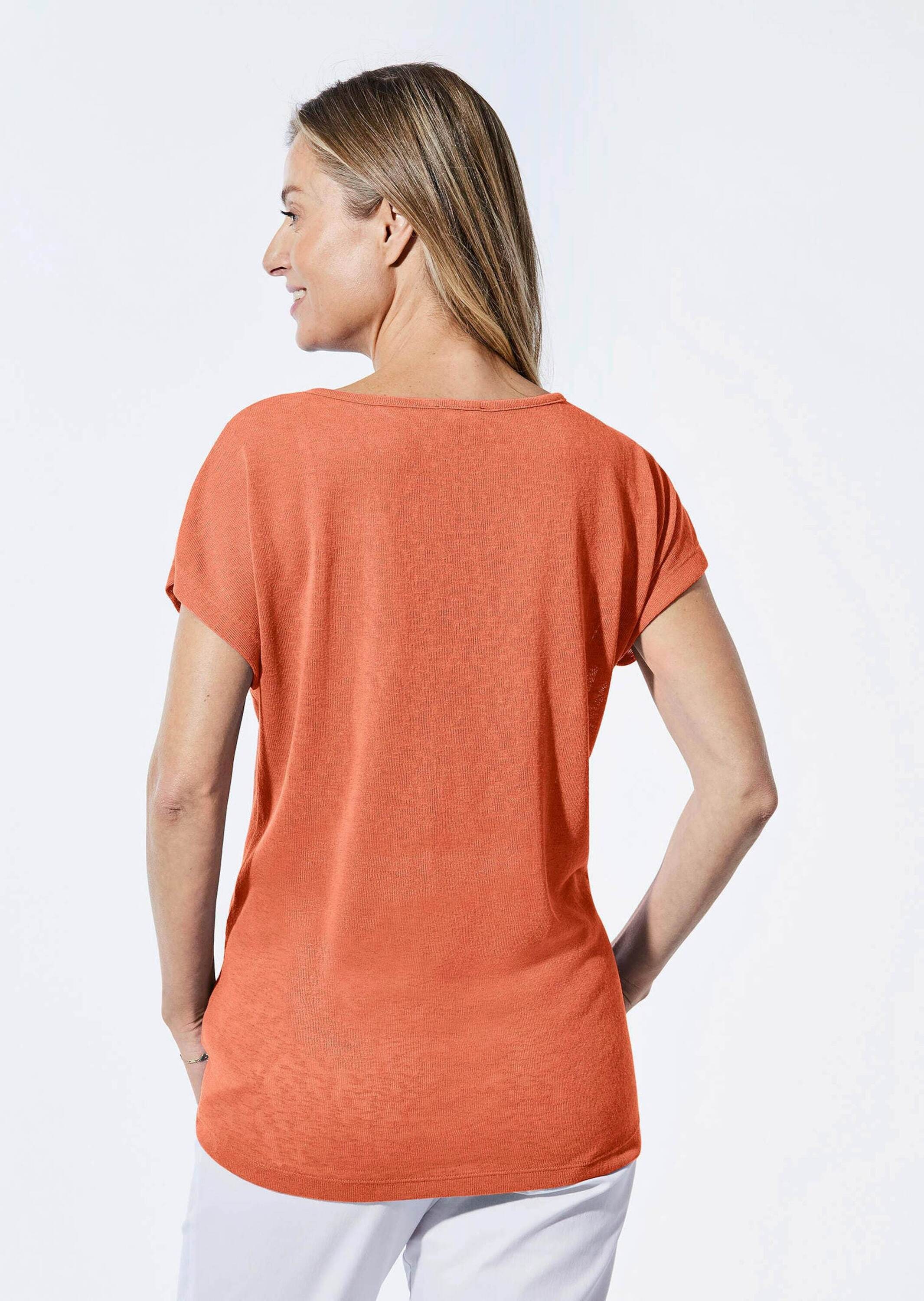 GOLDNER Kurzarmshirt »Shirt Shirt in Leinenoptik«