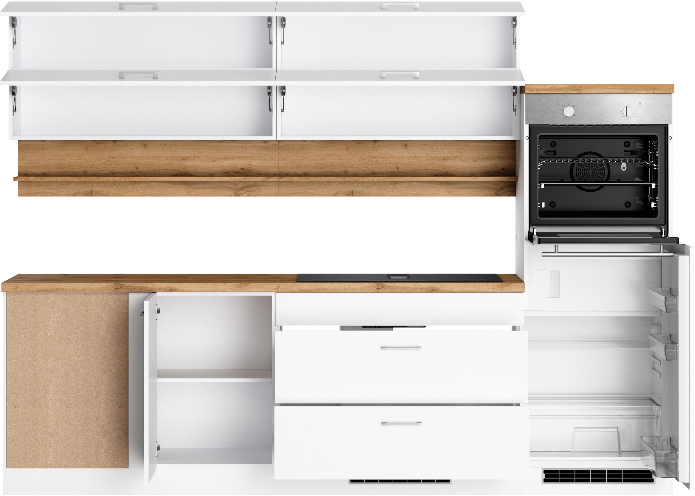 KOCHSTATION Winkelküche »KS-Milan«, Stellbr.270/220 cm, wahlweise mit E-Geräten, Kochfeld mit Dunstabzug