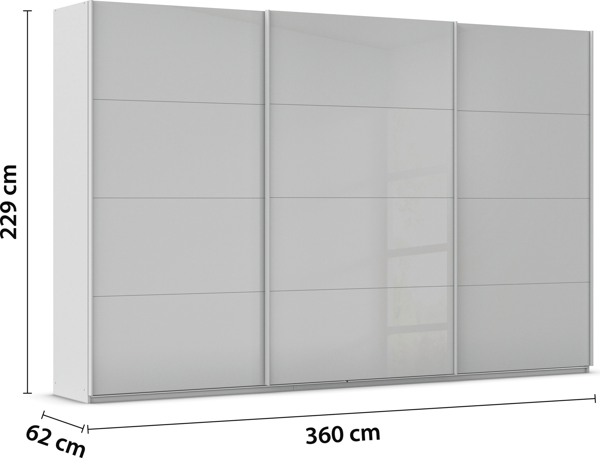 rauch Schwebetürenschrank »Kleiderschrank Schrank Garderobe AGORDO mit Glasfront«, durchdachte Innenausstattung, in 4 Breiten und 2 Höhen MADE IN GERMANY