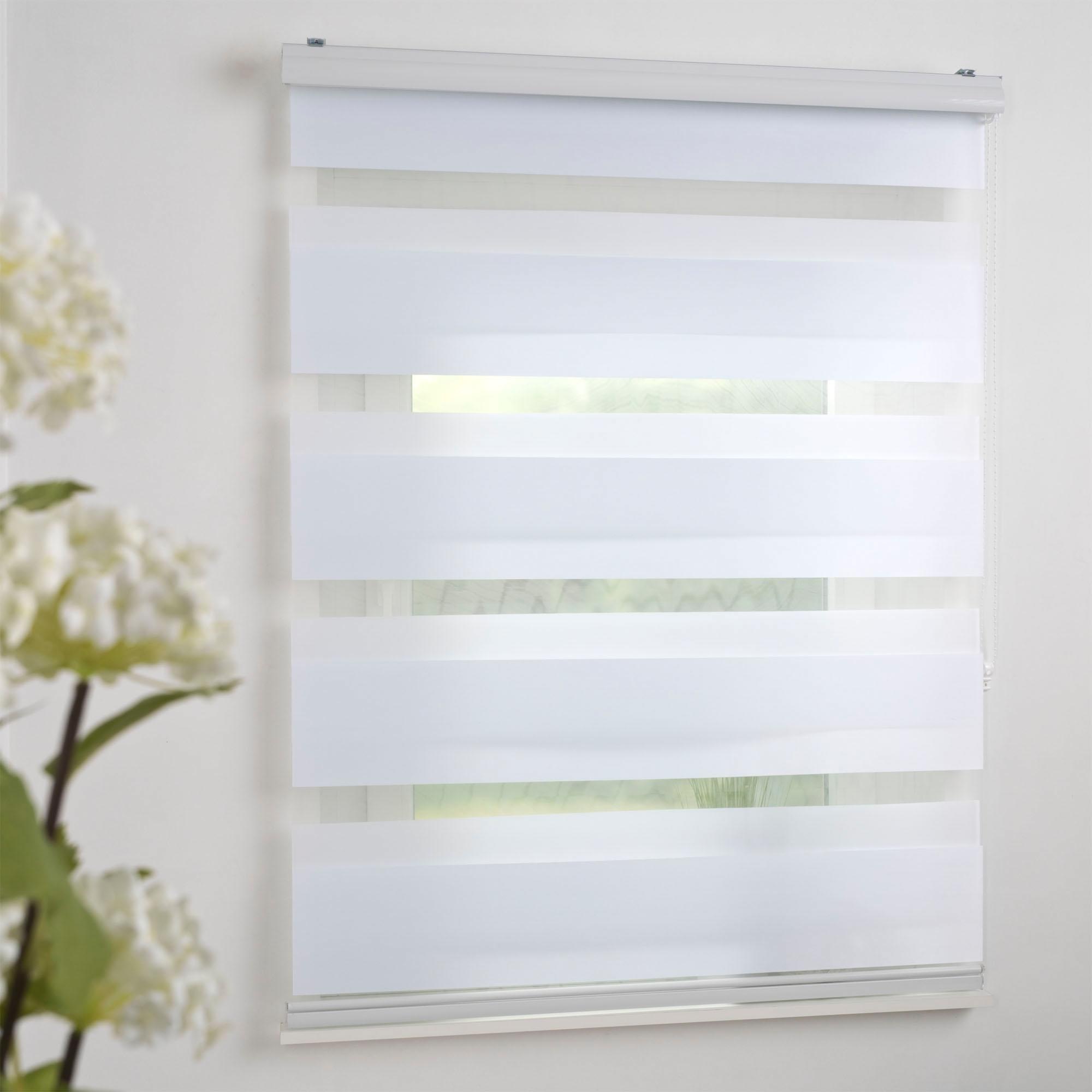 Liedeco Doppelrollo "DUO-Rollo mit 20 cm Streifen" Lichtschutz mit Bohren i günstig online kaufen