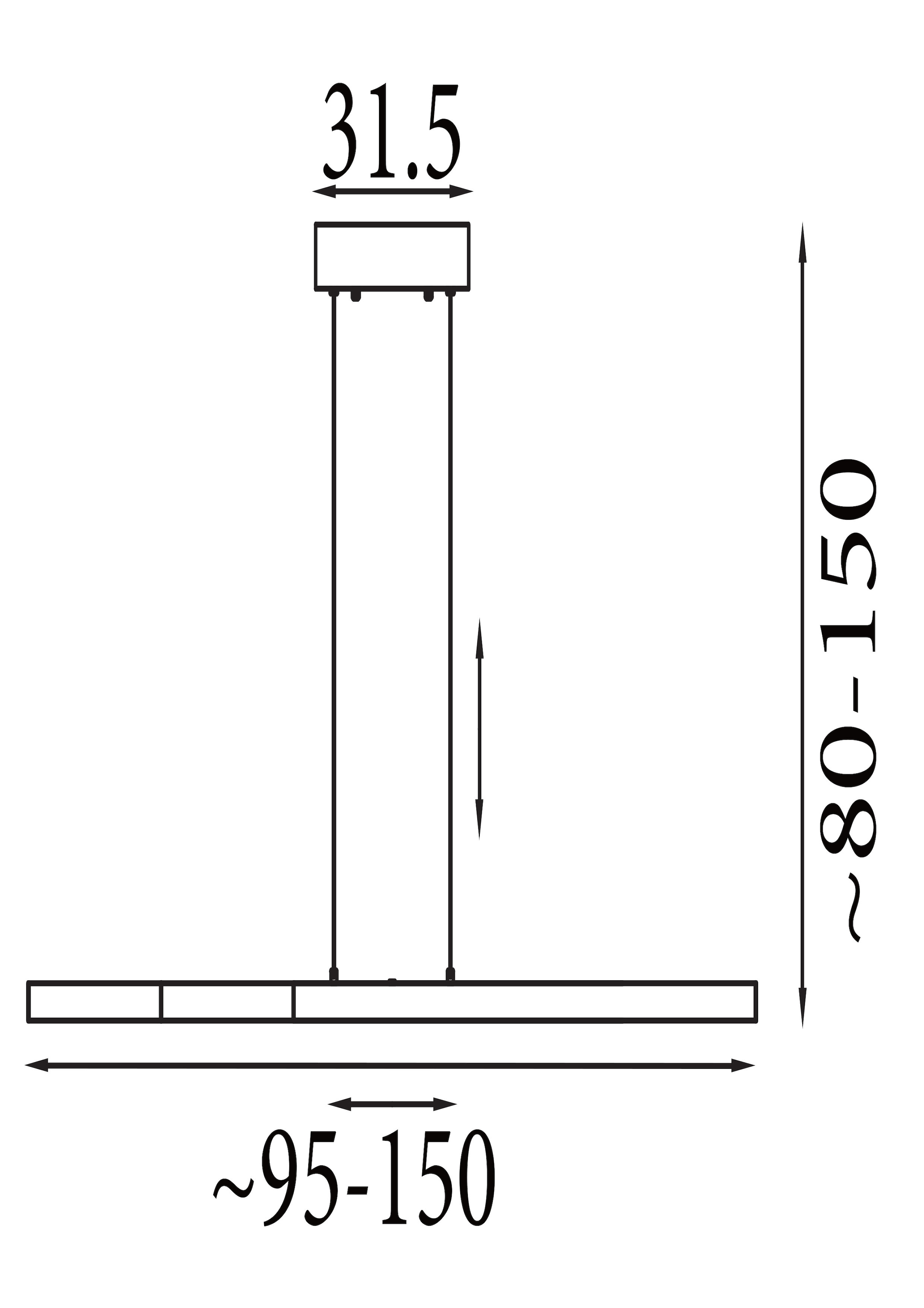Searchlight LED Pendelleuchte »Linearer LED-Pendel, Latte« LED-Modul 1 Stk.