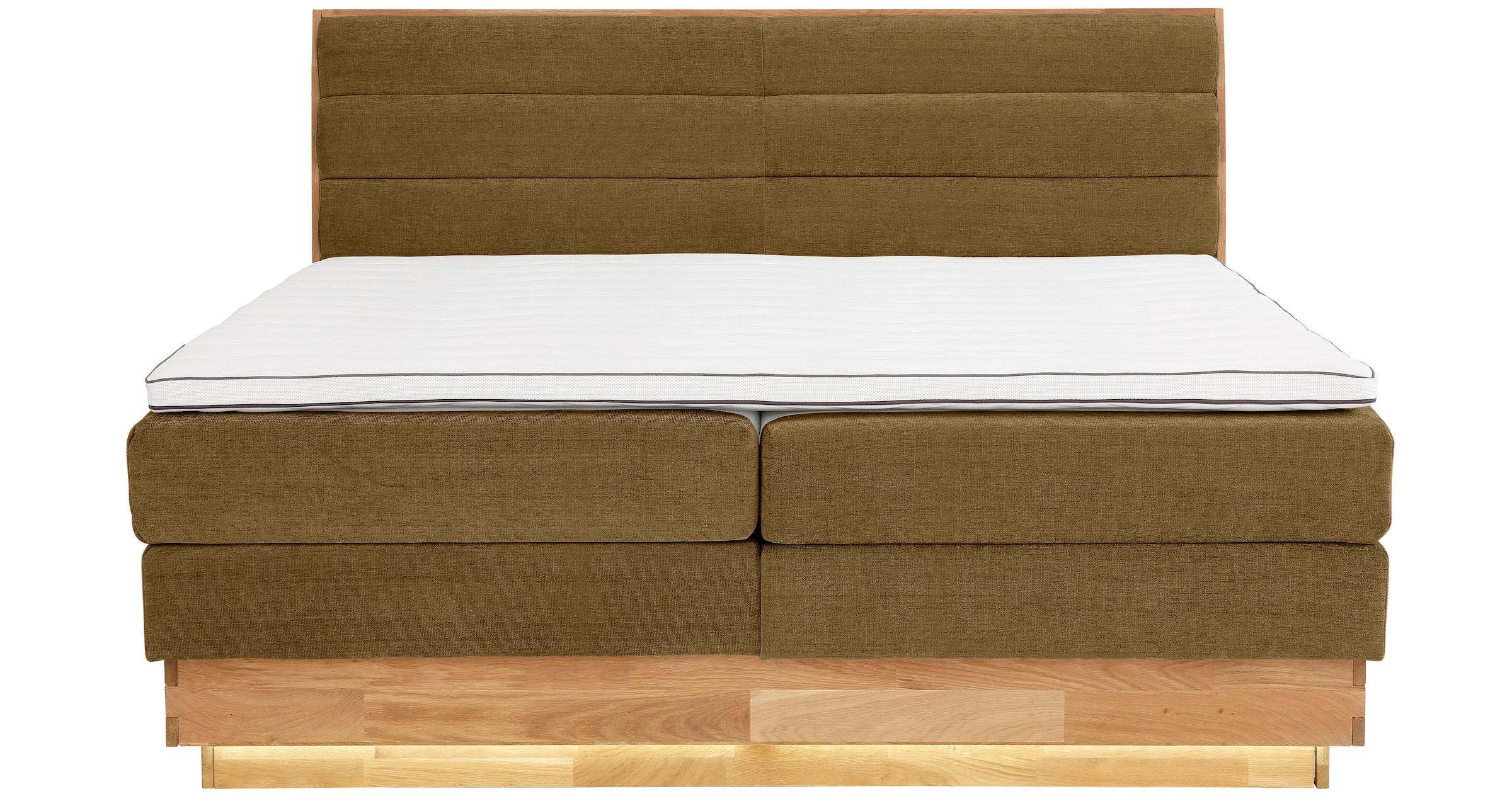 OTTO products Boxspringbett, LED-Beleuchtung, mit zertifizierten, recycelten Bezugsstoffen