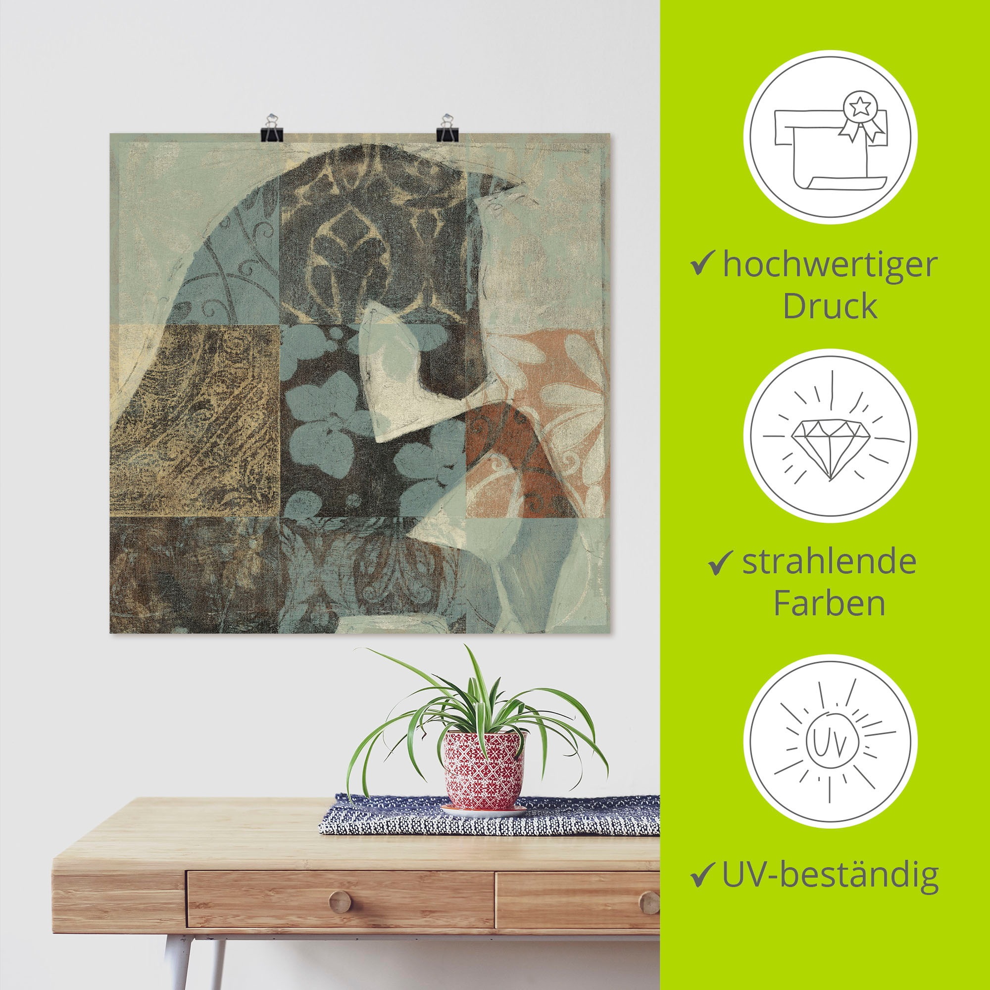 Artland Wandbild »Gemustertes Pferd II«, Haustiere, (1 St.), als Leinwandbild, Poster in verschied. Größen