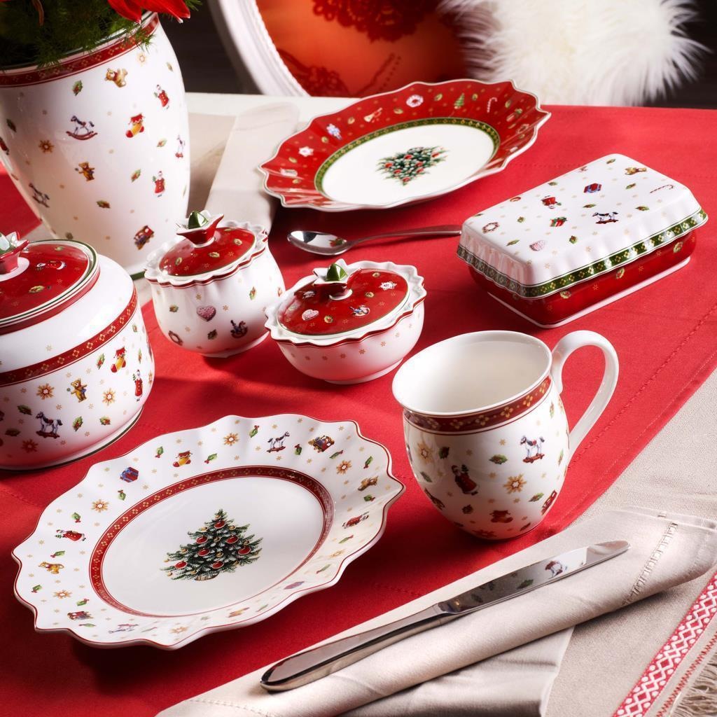 Villeroy & Boch Geschirr-Set »Frühstücks-Set Toy's Delight 6er Set weiß-rot« Handwäsche wird empfohlen