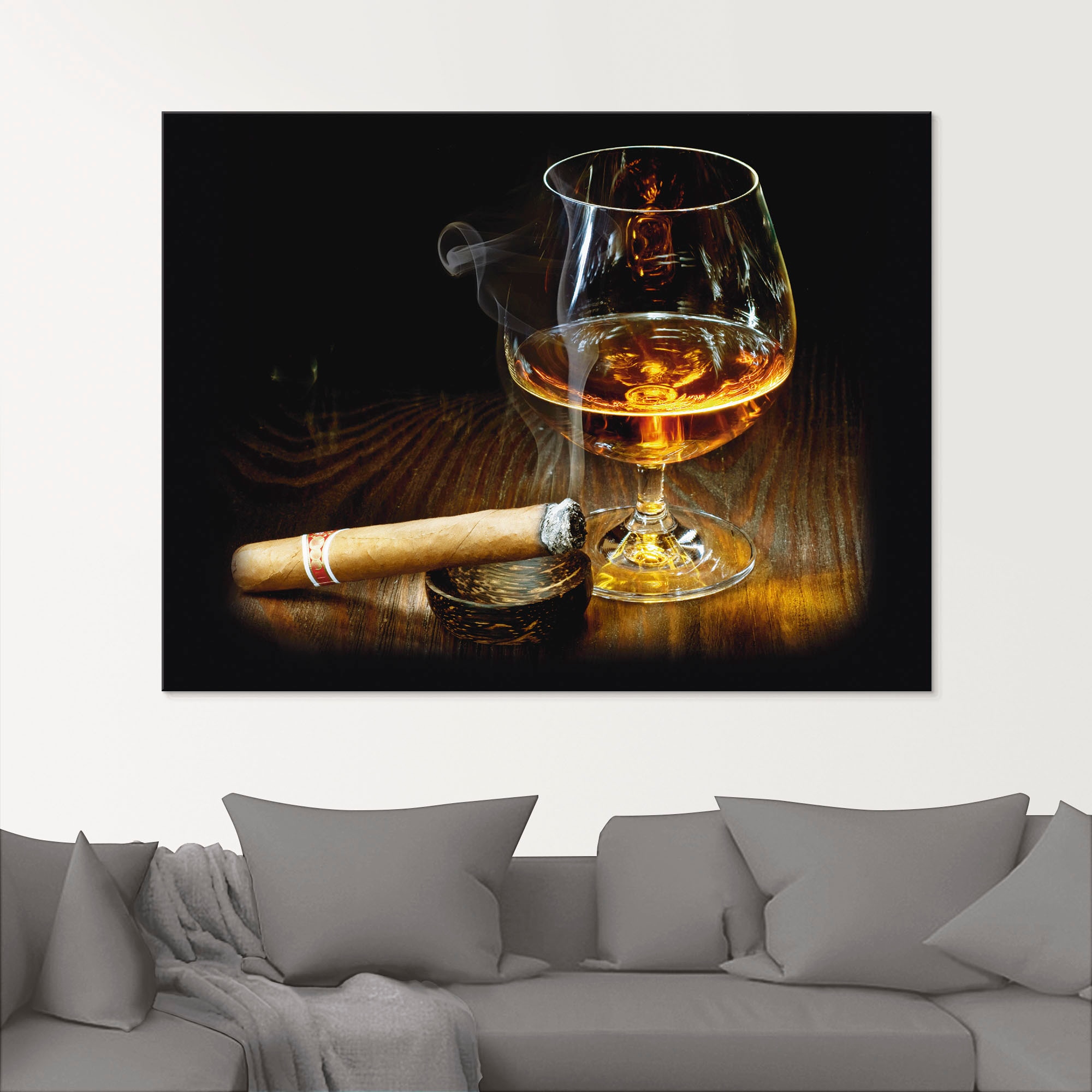 Artland Glasbild »Zigarre | Cognac«, St.), (1 Zigarren, kaufen Größen verschiedenen BAUR und in