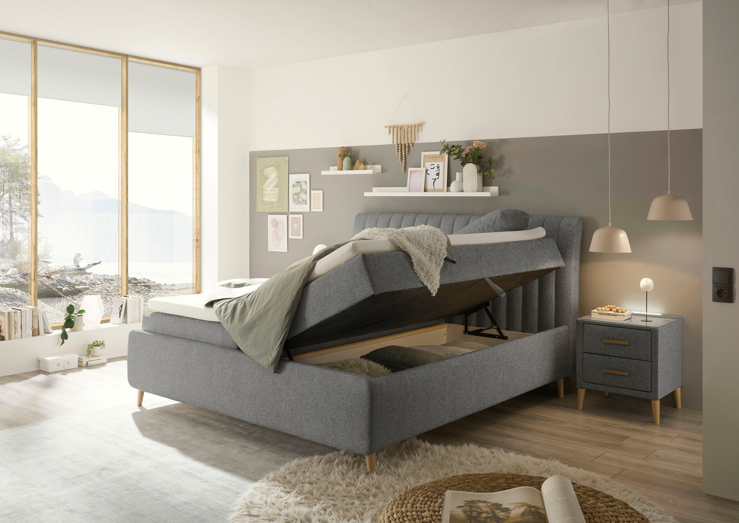 ED EXCITING DESIGN Boxbett »Akron«, mit Bettkasten, erhältlich in verschiedenen Breiten & Farben