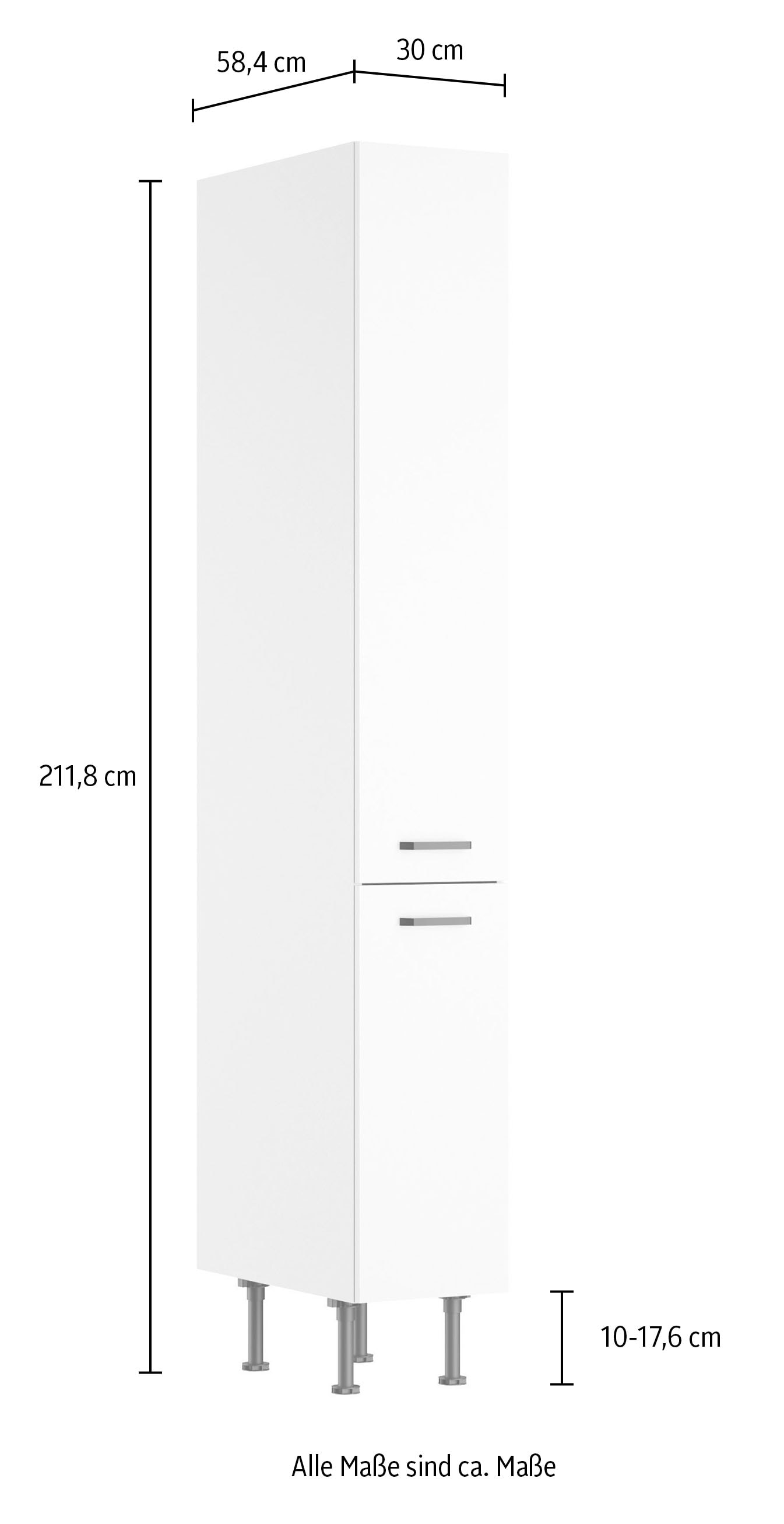 KOCHSTATION Apothekerschrank »KS-Paula« 30 cm breit, 211 cm hoch, mit 2 Auszügen, 5 Ablagen