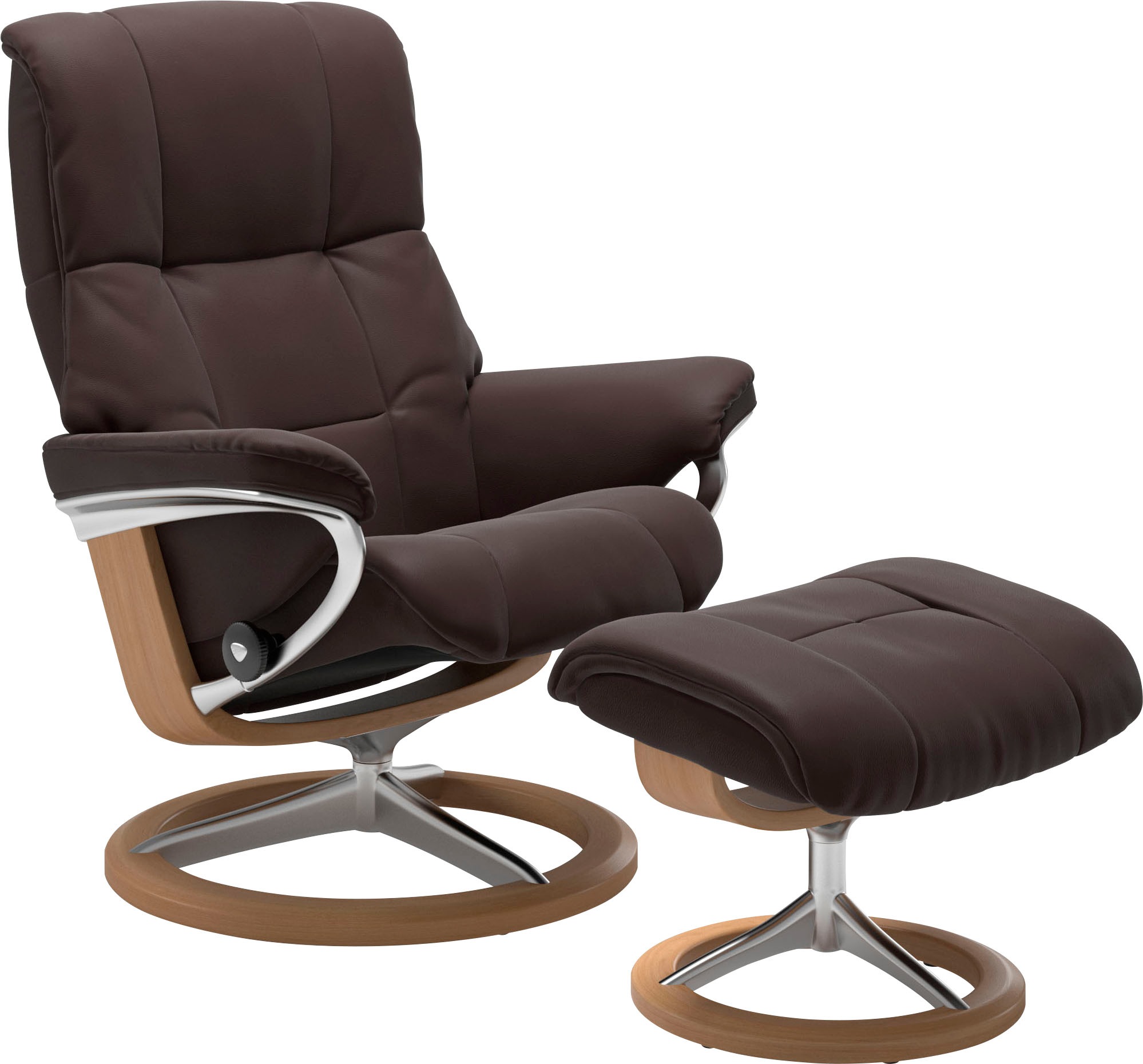 Stressless® Relaxsessel »Mayfair«, (Set, Relaxsessel mit Hocker), mit Hocker, mit Signature Base, Größe S, M & L, Gestell Eiche