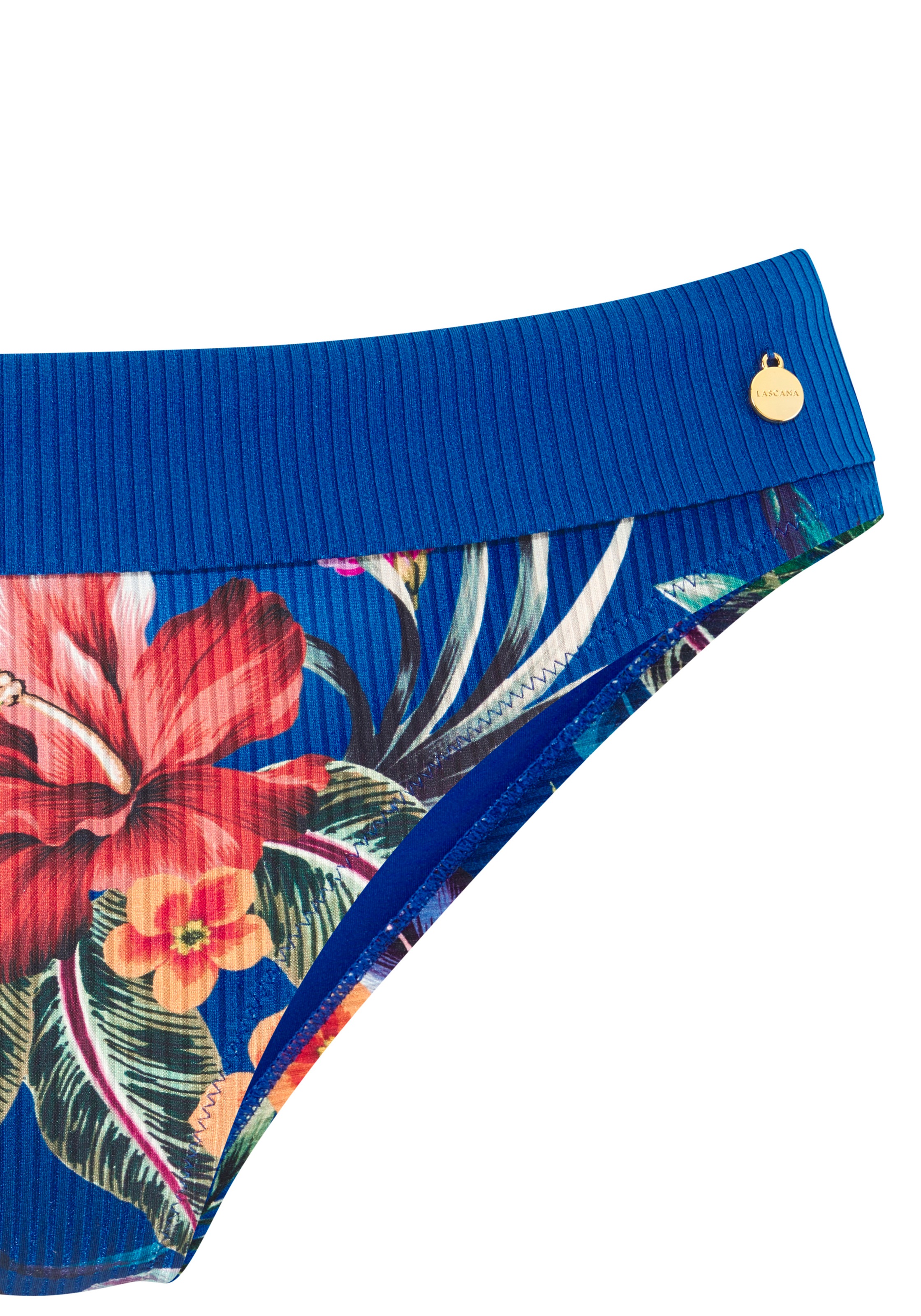LASCANA Bikini-Hose »Meeri« mit Umschlagbund und aus leicht glänzender Rippware